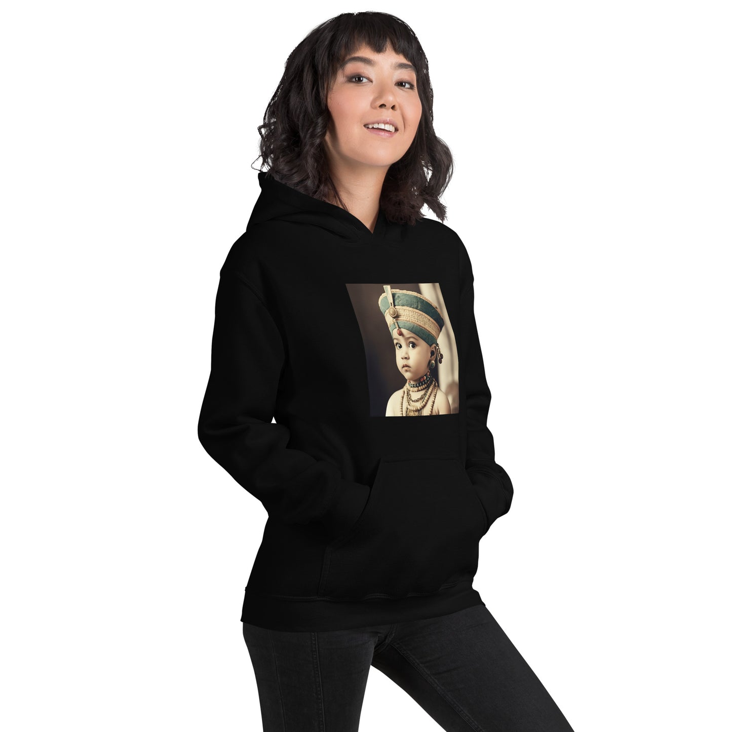 Hoodie Unisex / Air Spun Cotton / Portrait Nefertiti Neferneferuaten I