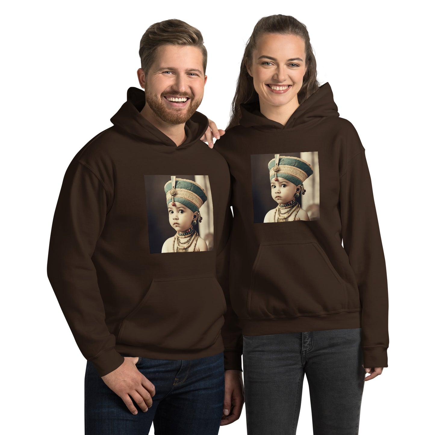 Hoodie Unisex / Air Spun Cotton / Portrait Nefertiti Neferneferuaten I