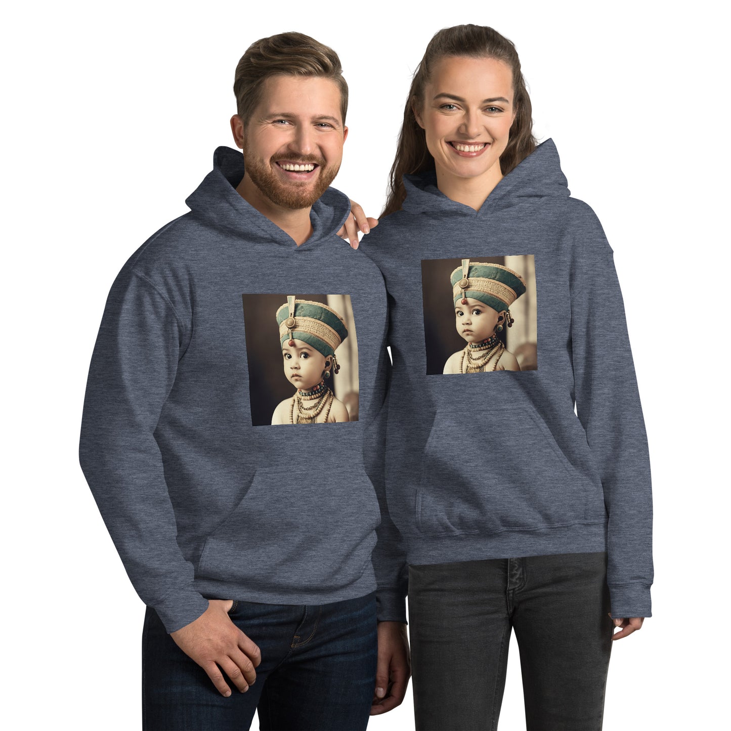 Hoodie Unisex / Air Spun Cotton / Portrait Nefertiti Neferneferuaten I