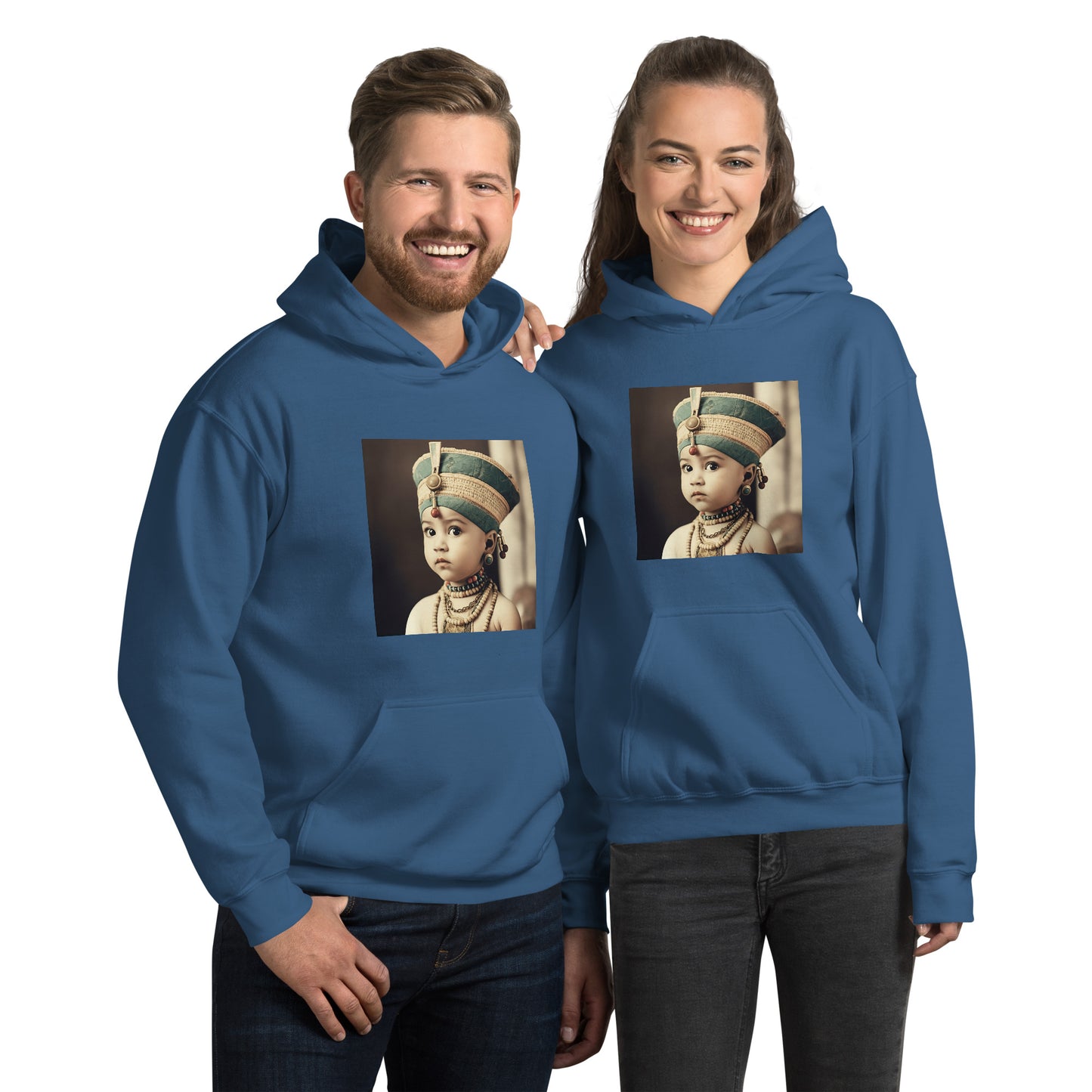 Hoodie Unisex / Air Spun Cotton / Portrait Nefertiti Neferneferuaten I