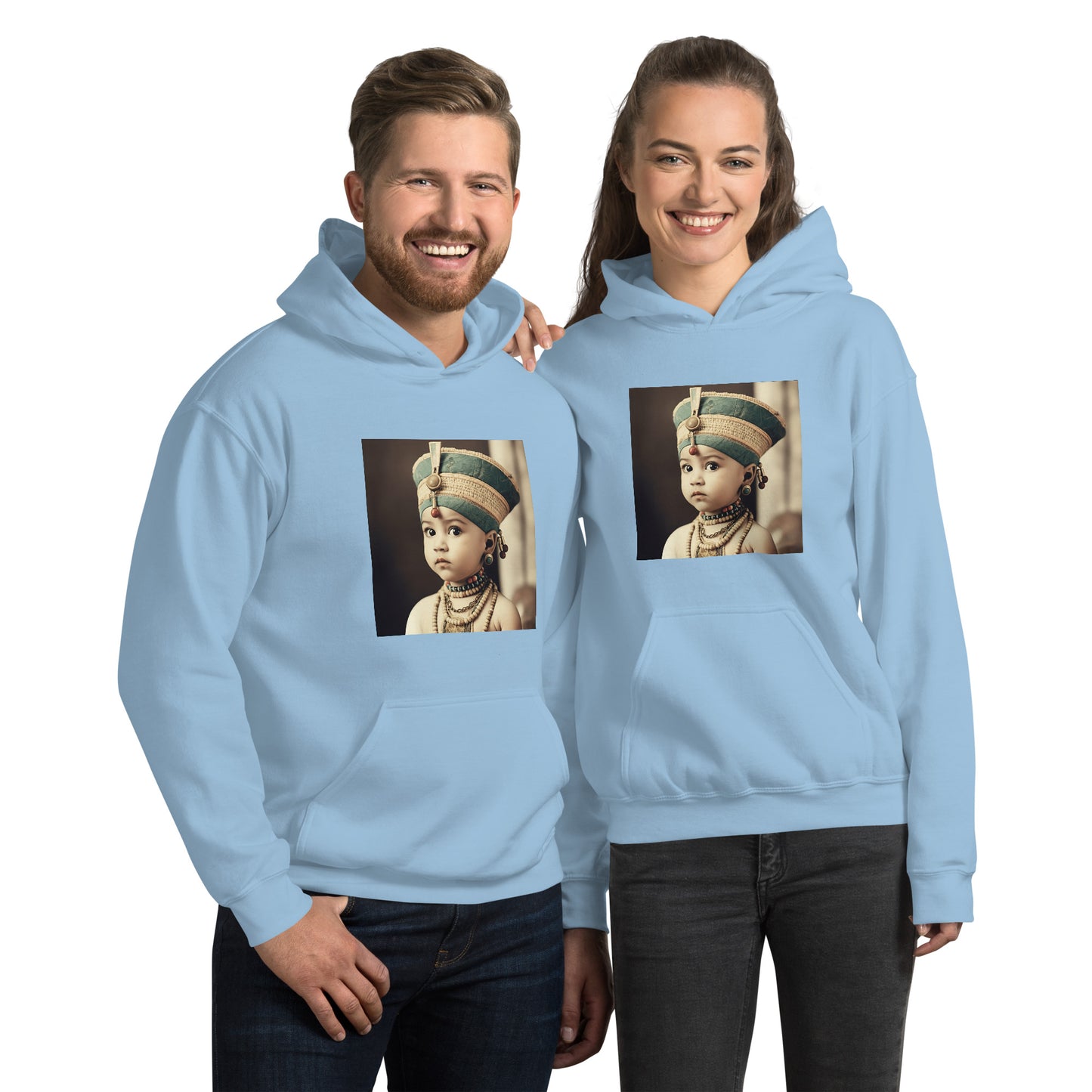 Hoodie Unisex / Air Spun Cotton / Portrait Nefertiti Neferneferuaten I