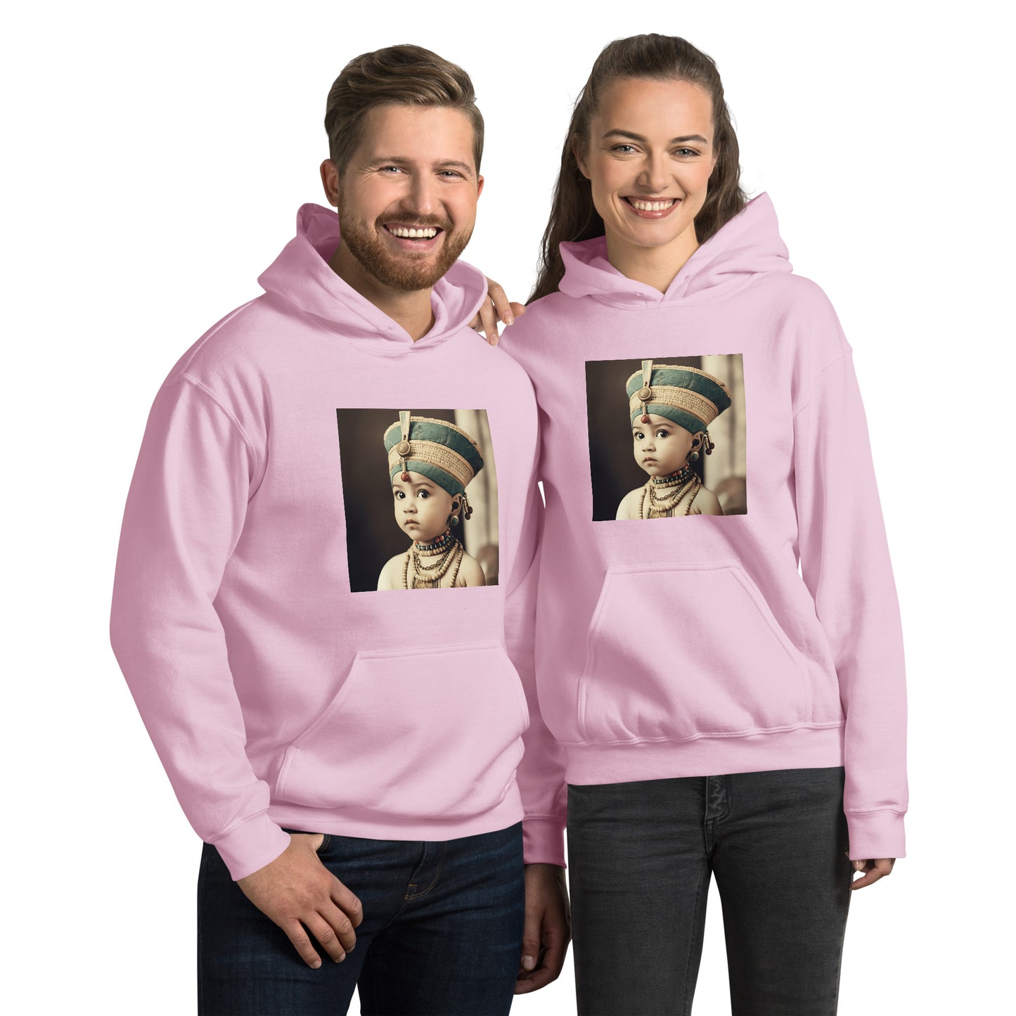 Hoodie Unisex / Air Spun Cotton / Portrait Nefertiti Neferneferuaten I