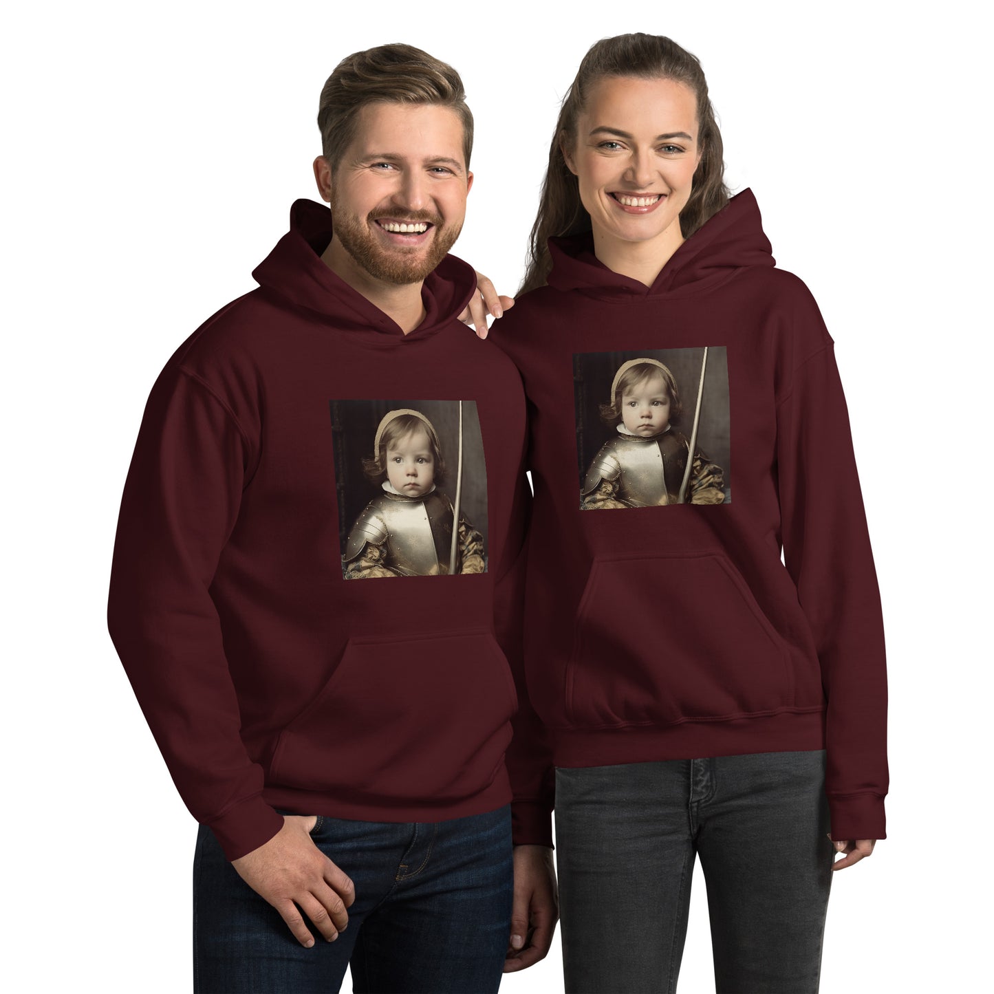 Hoodie Unisex / Air Spun Cotton / Portrait Jeanne 'Joan' Arc II