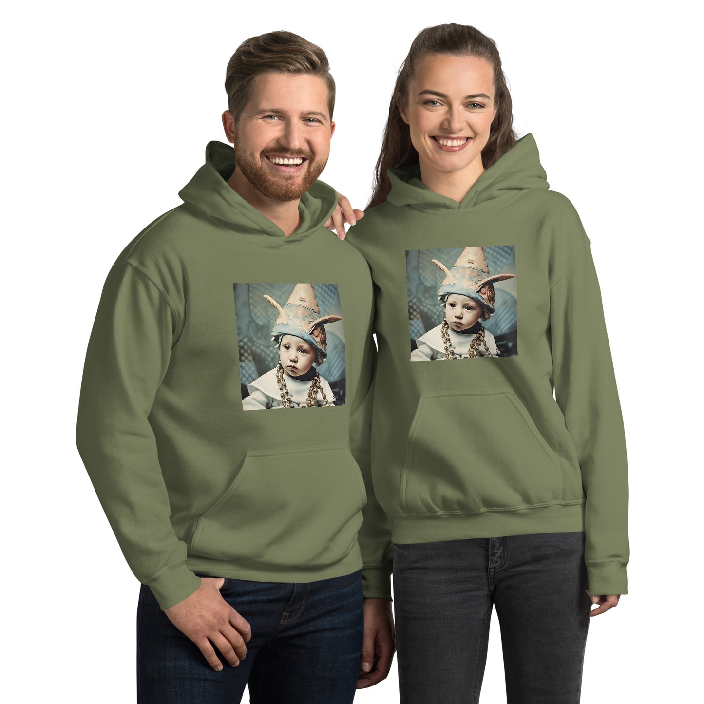 Hoodie Unisex / Air Spun Cotton / Portrait Akhenaten Amenhotep II