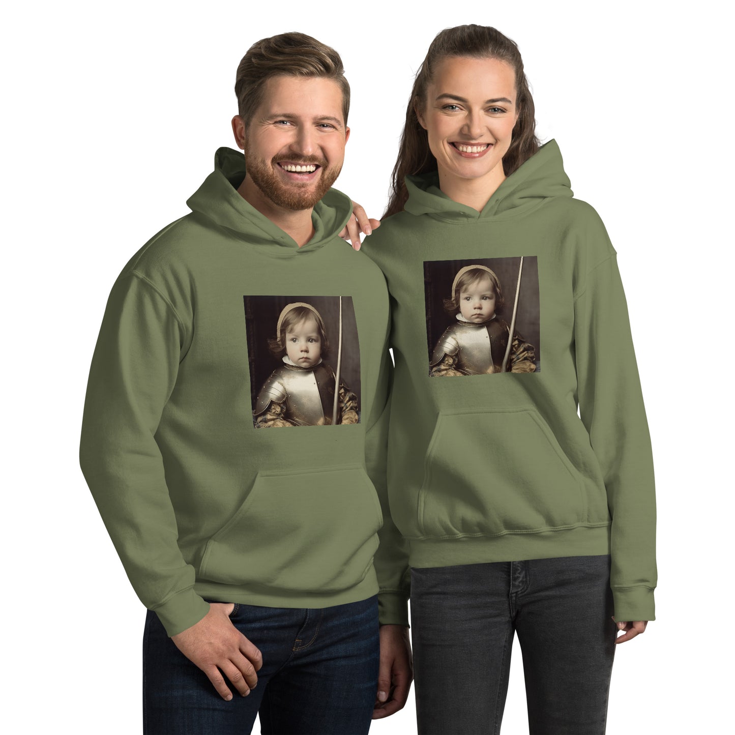 Hoodie Unisex / Air Spun Cotton / Portrait Jeanne 'Joan' Arc II