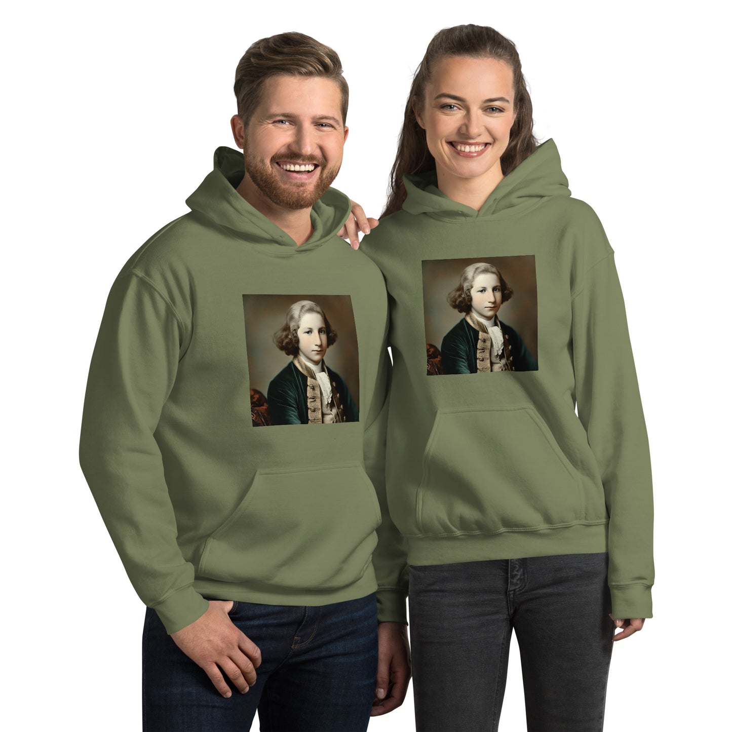 Hoodie Unisex / Air Spun Cotton / Portrait George Augustine I