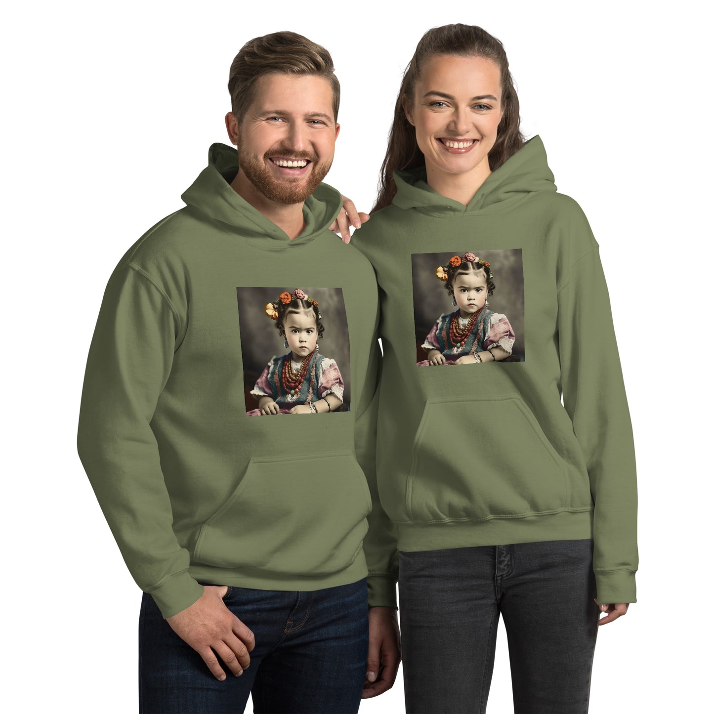 Hoodie Unisex / Air Spun Cotton / Portrait Magdalena Frida VIII