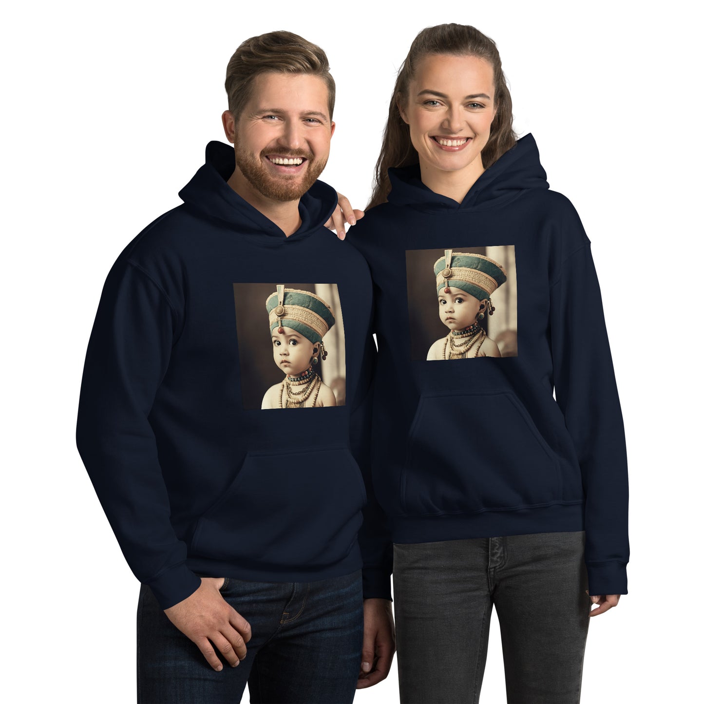 Hoodie Unisex / Air Spun Cotton / Portrait Nefertiti Neferneferuaten I