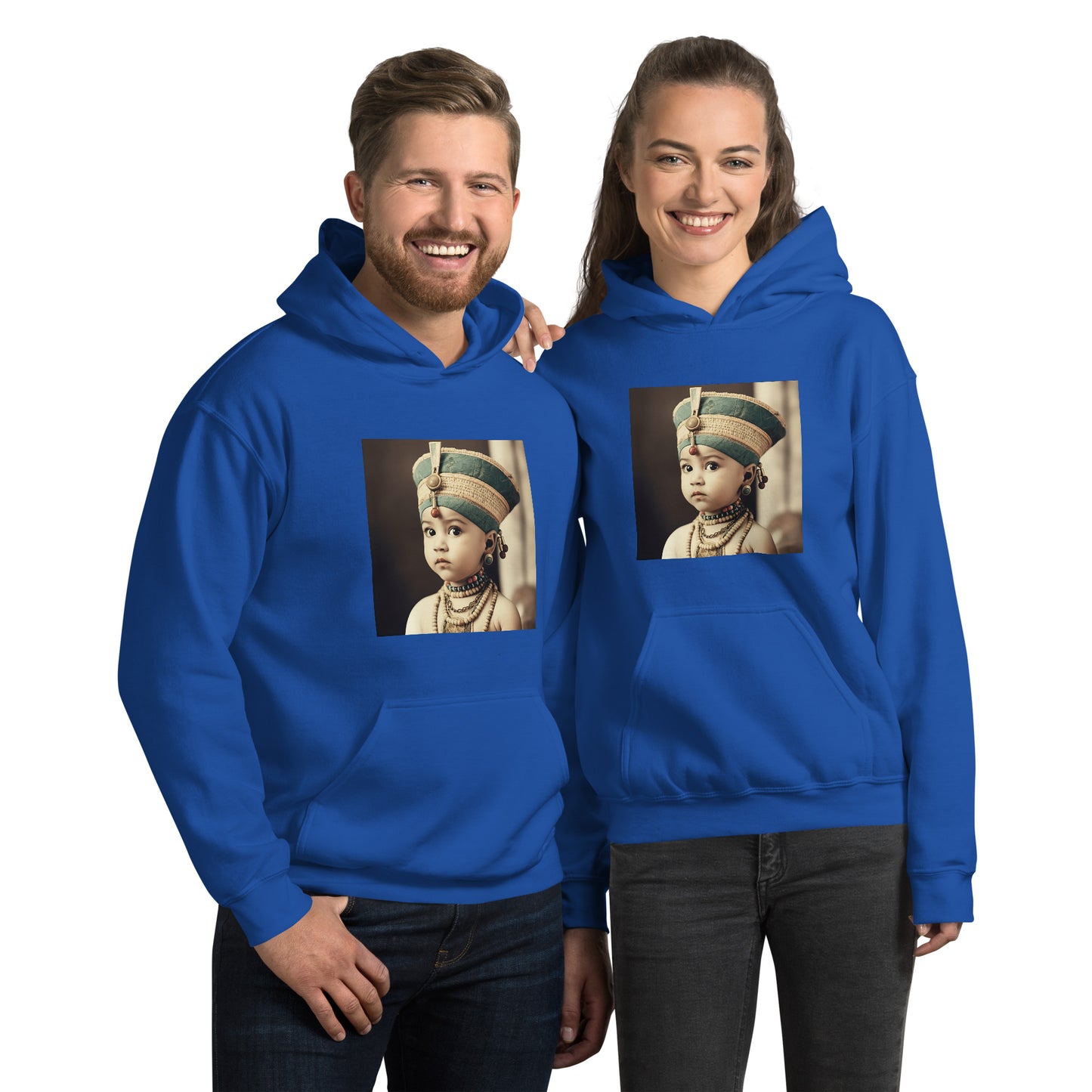 Hoodie Unisex / Air Spun Cotton / Portrait Nefertiti Neferneferuaten I