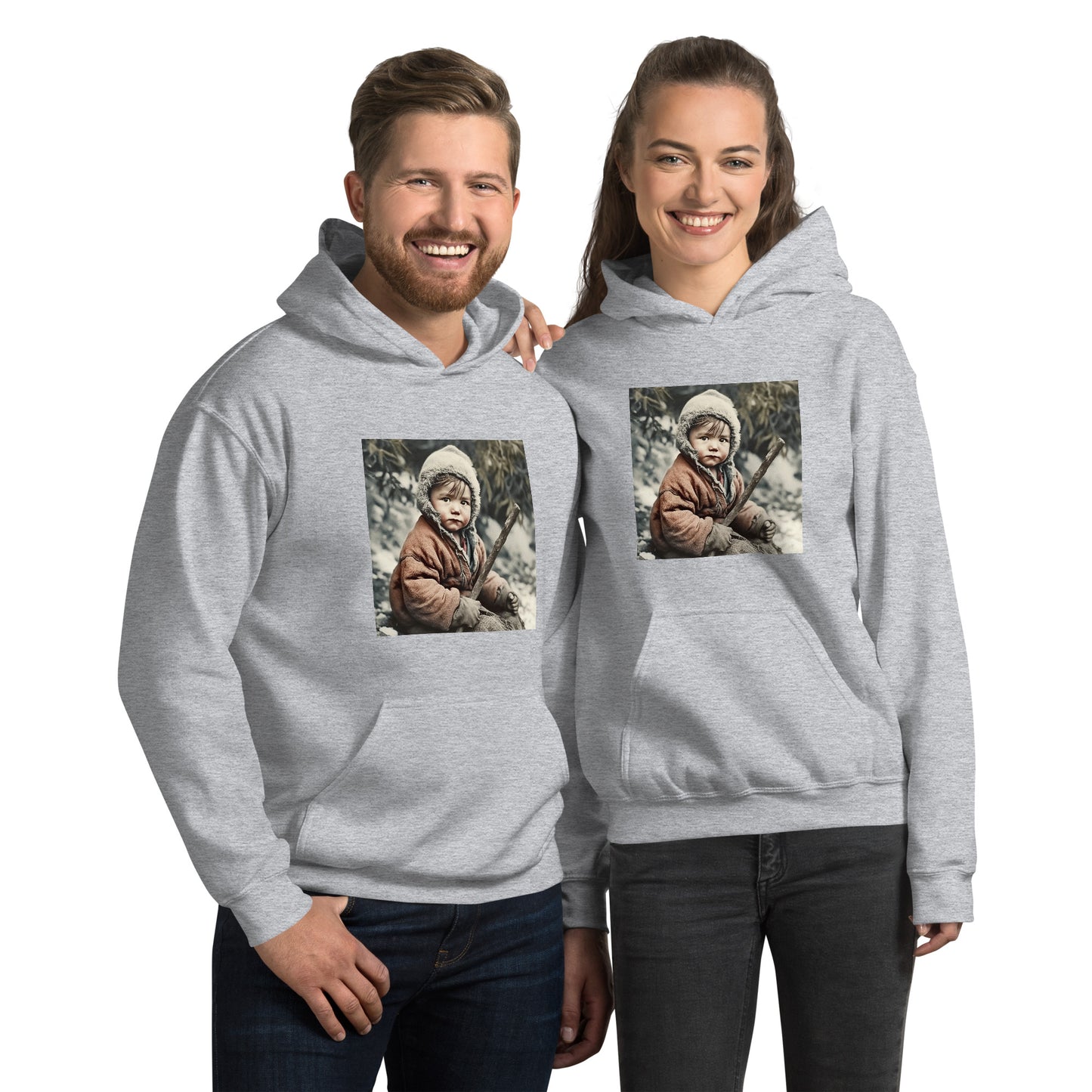 Hoodie Unisex / Air Spun Cotton / Portrait Ötzi Tisenjoch I