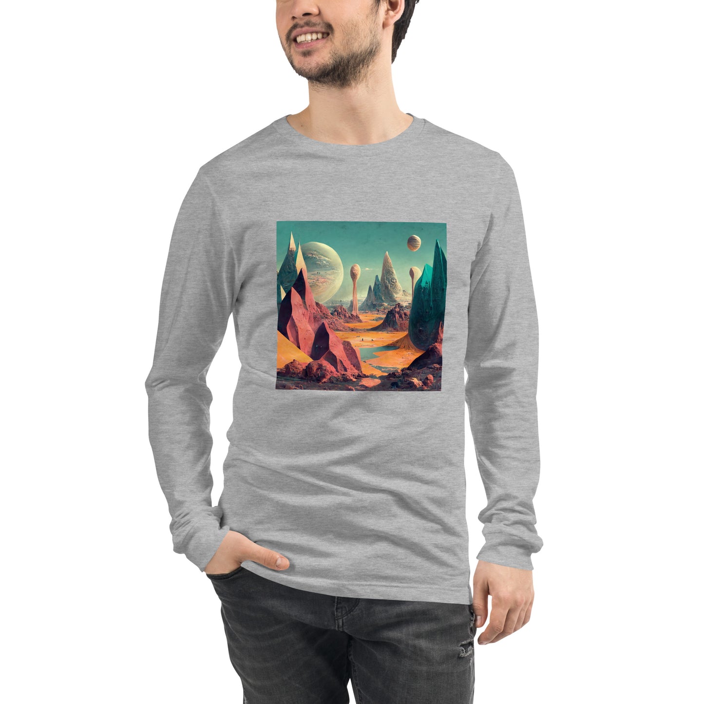 Long Sleeve Unisex / Airlume Cotton / Exoplanet #3