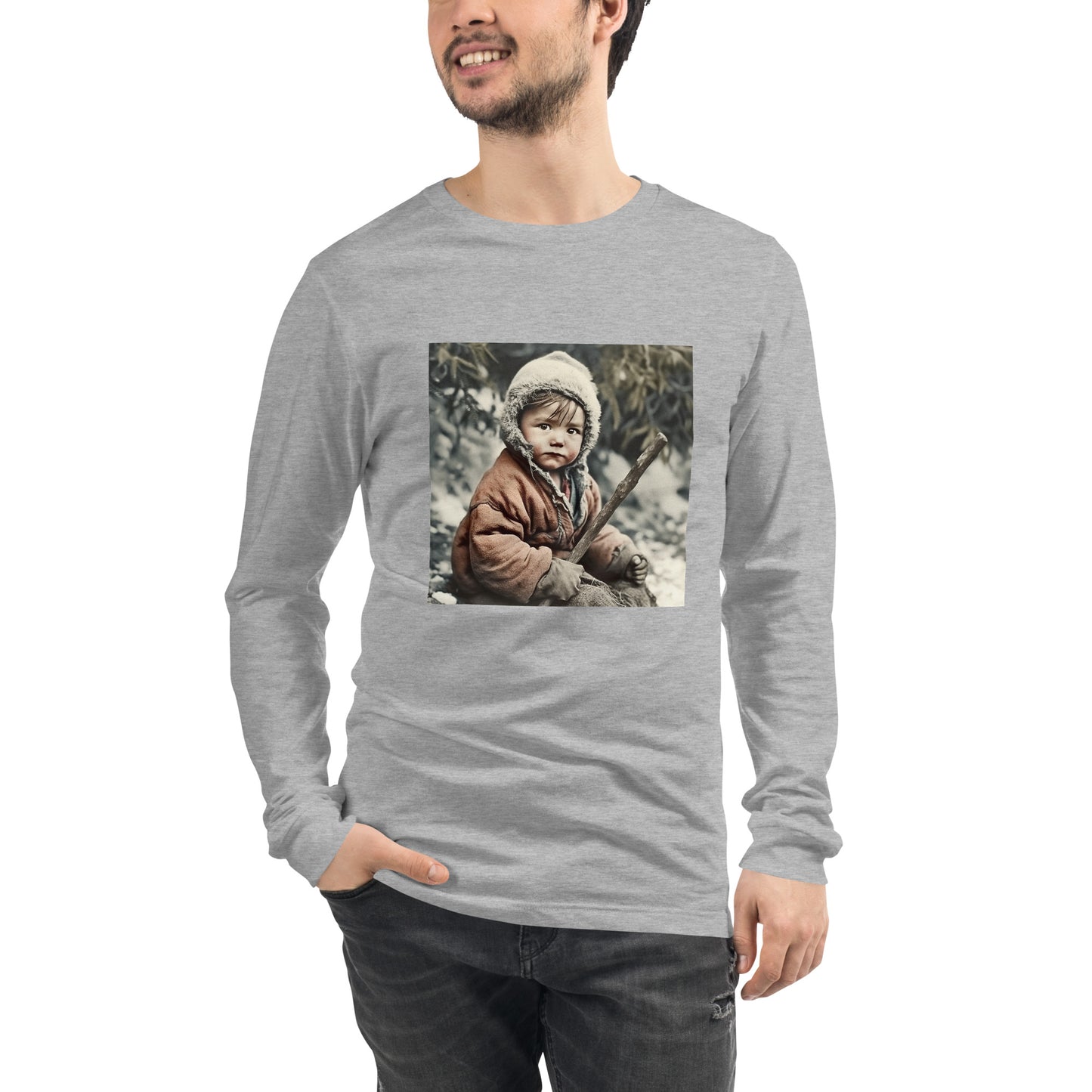 Long Sleeve Unisex / Airlume Cotton / Portrait Ötzi Tisenjoch I