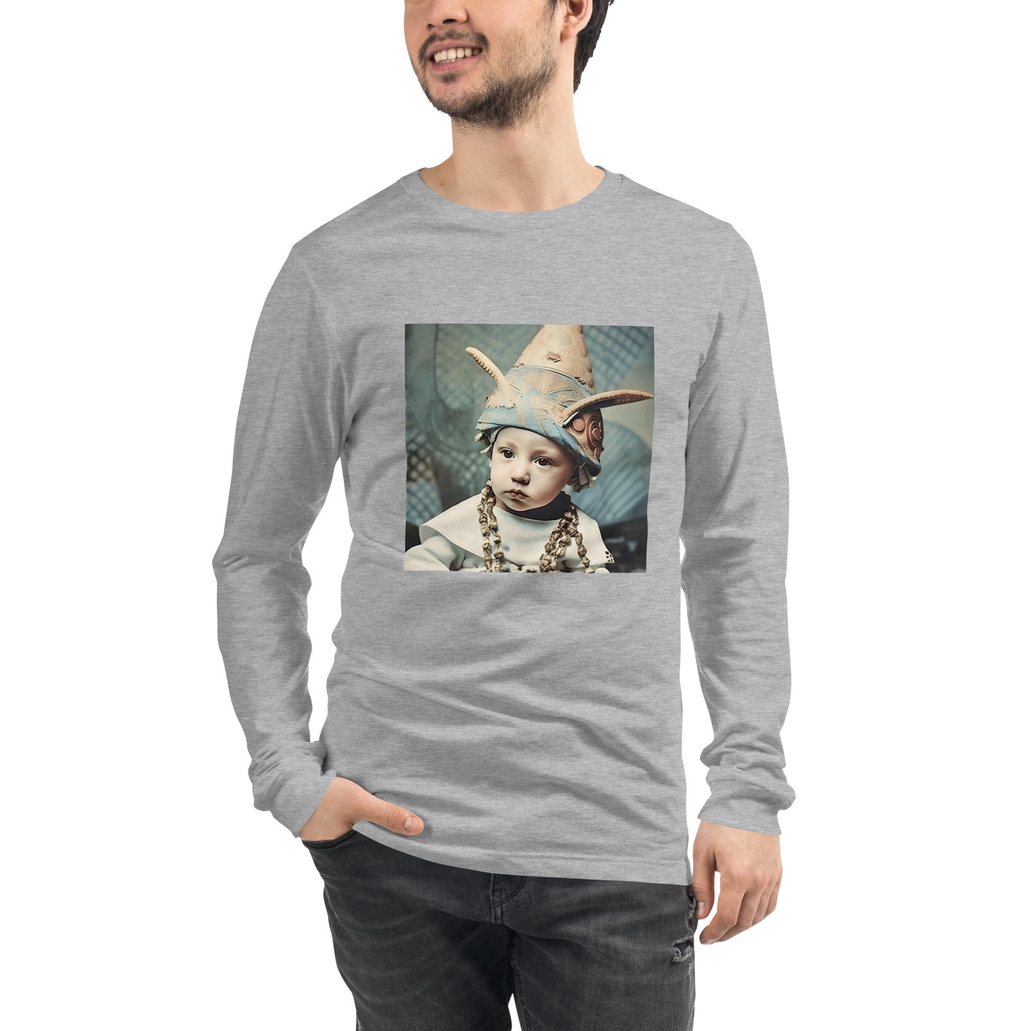 Long Sleeve Unisex / Airlume Cotton / Portrait Akhenaten Amenhotep II