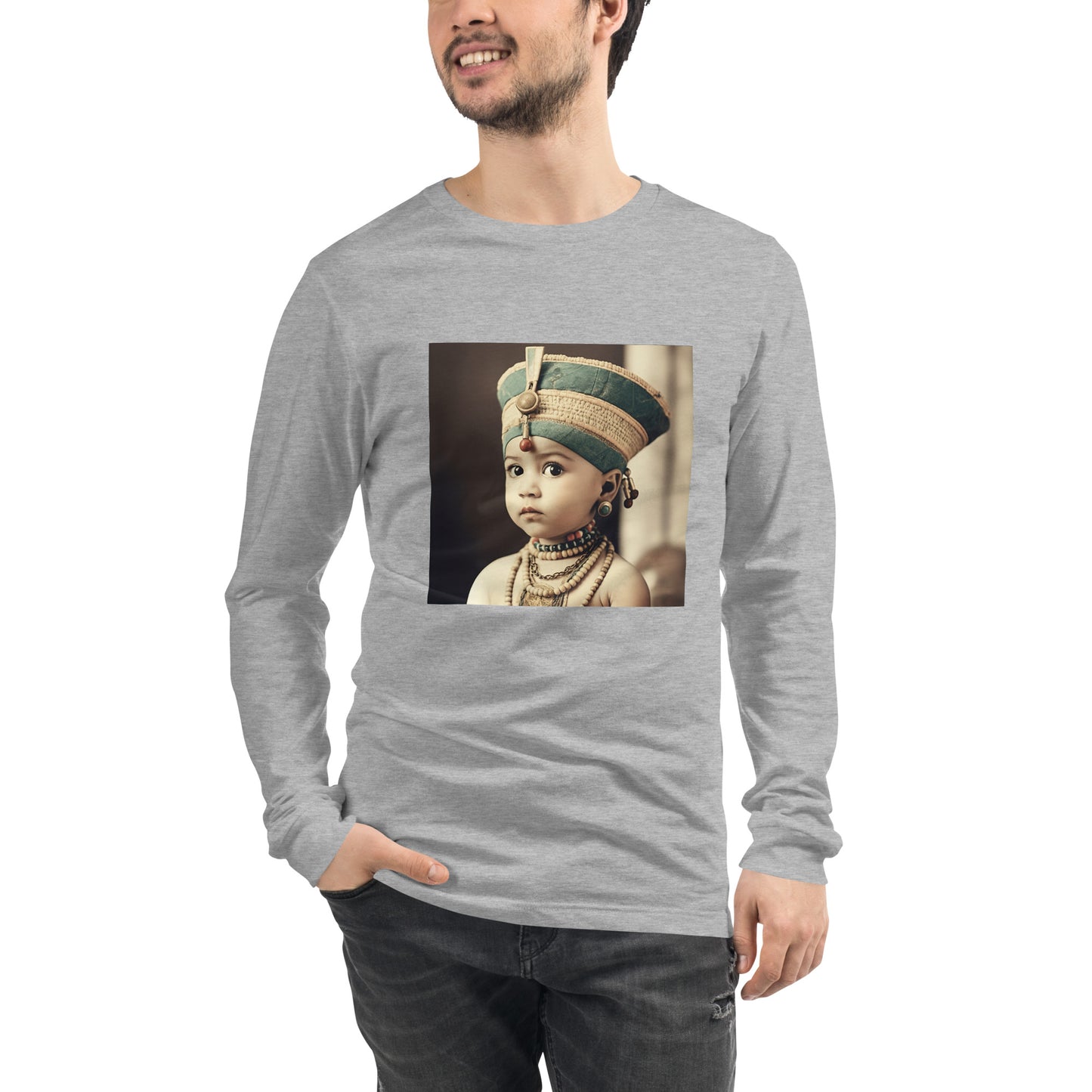 Long Sleeve Unisex / Airlume Cotton / Portrait Nefertiti Neferneferuaten I