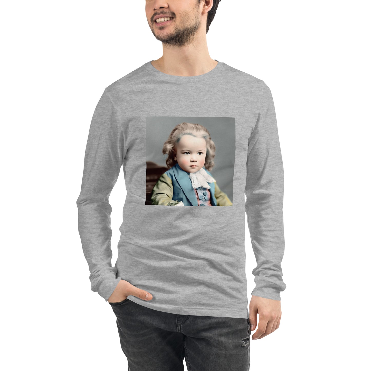 Long Sleeve Unisex / Airlume Cotton / Portrait Johann Sebastian V