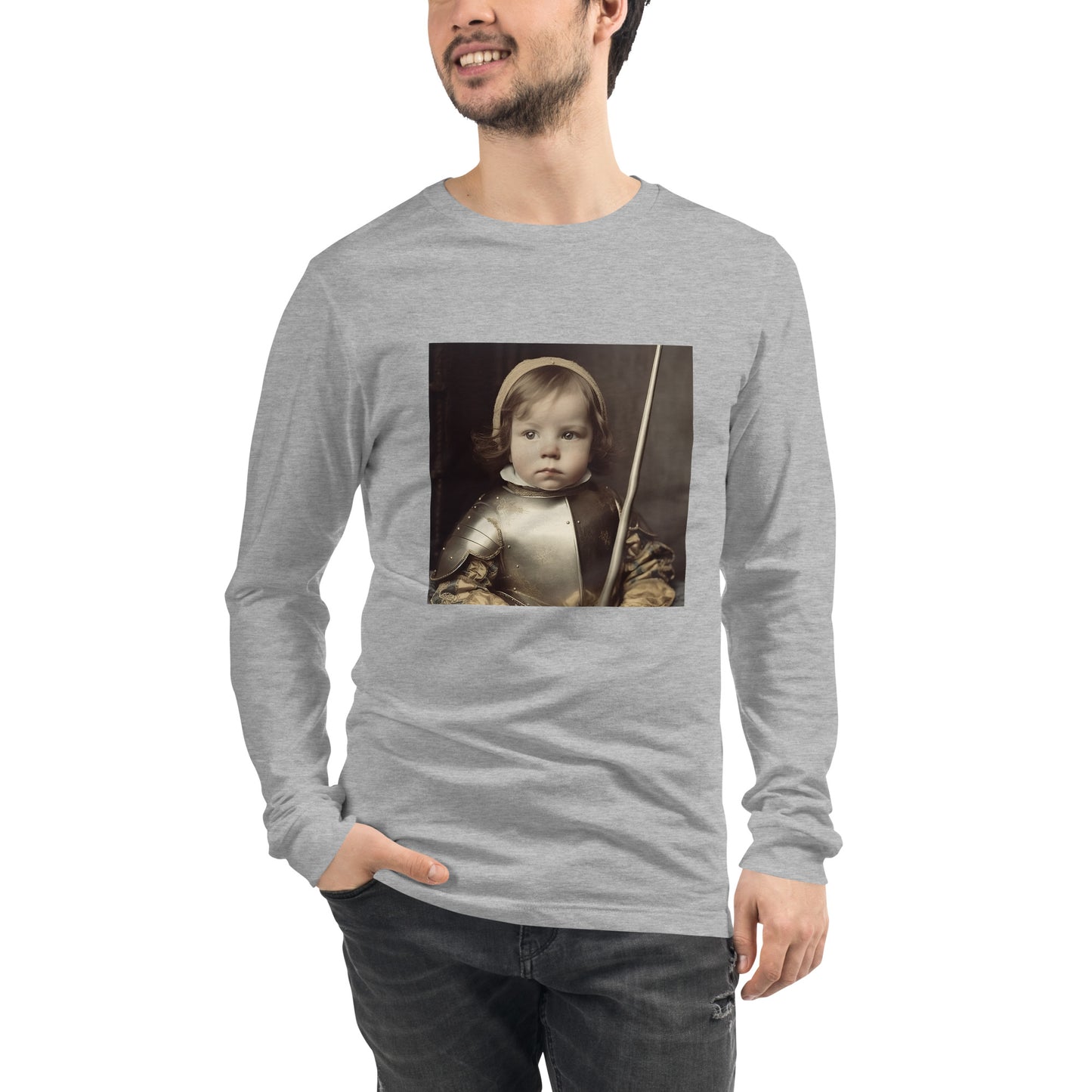 Long Sleeve Unisex / Airlume Cotton / Portrait Jeanne 'Joan' Arc II