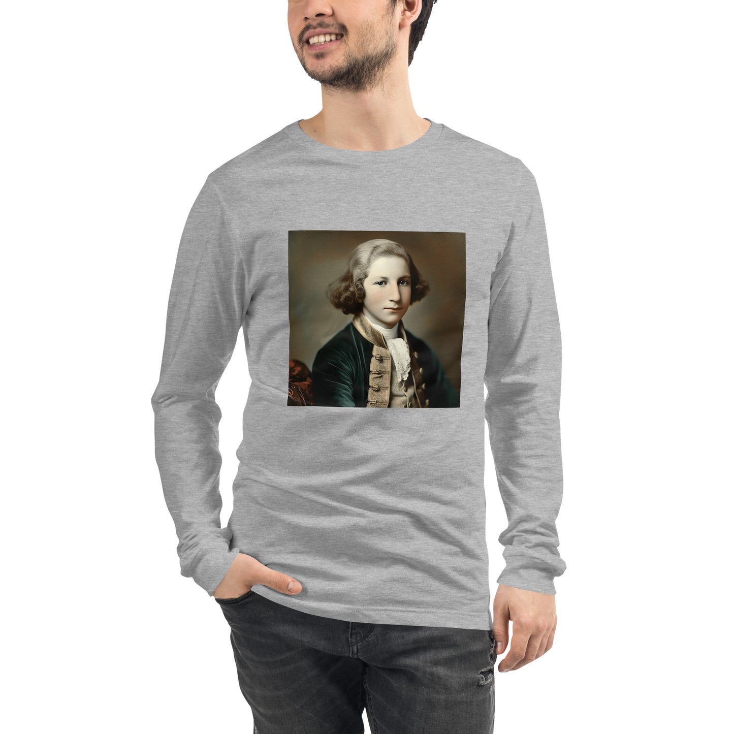 Long Sleeve Unisex / Airlume Cotton / Portrait George Augustine I