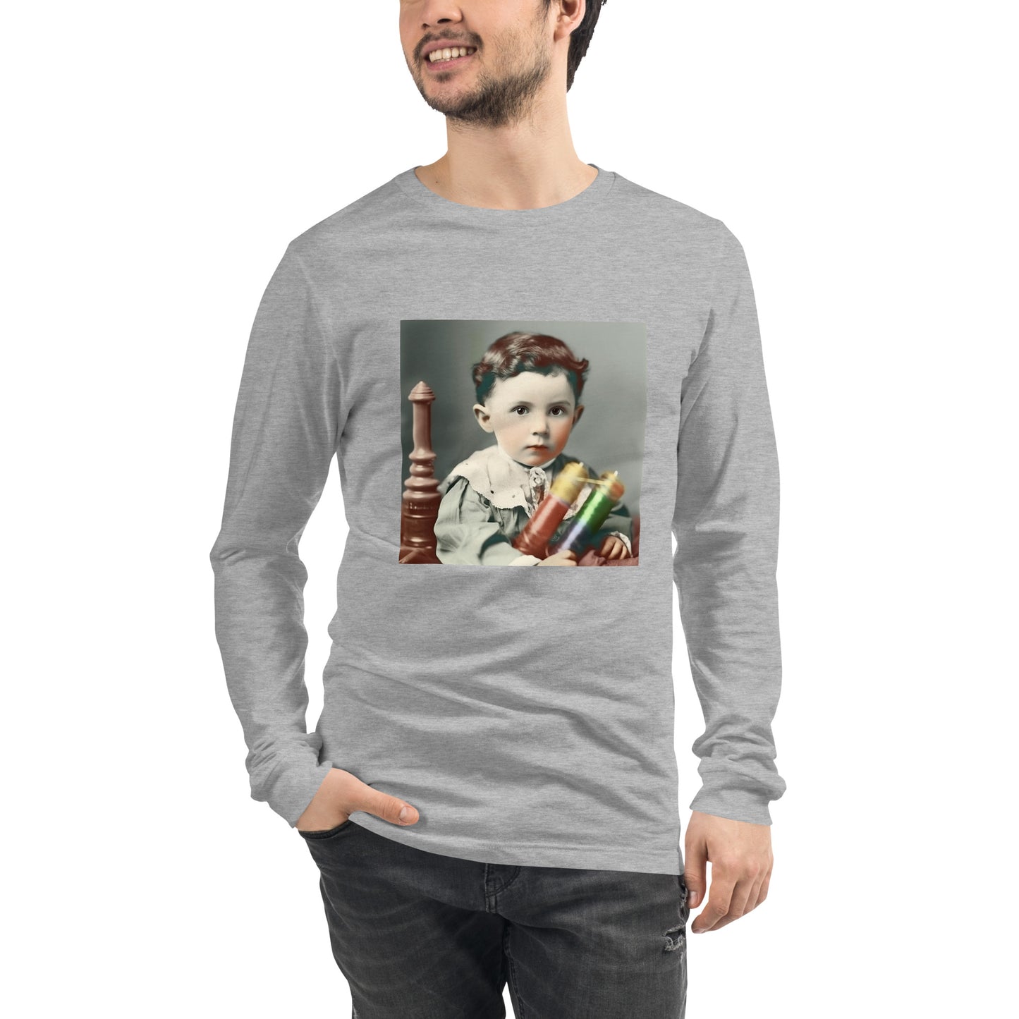 Long Sleeve Unisex / Airlume Cotton / Portrait Nikola Milutin I