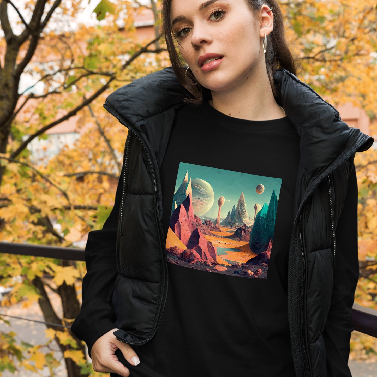 Long Sleeve Unisex / Airlume Cotton / Exoplanet #3