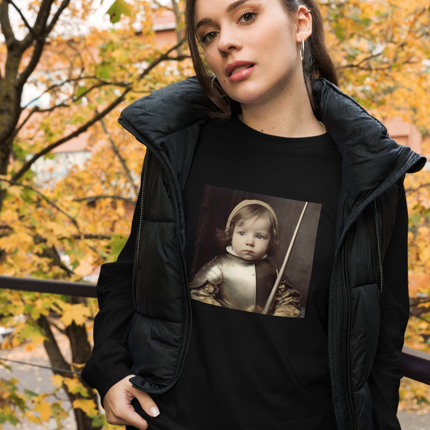 Long Sleeve Unisex / Airlume Cotton / Portrait Jeanne 'Joan' Arc II