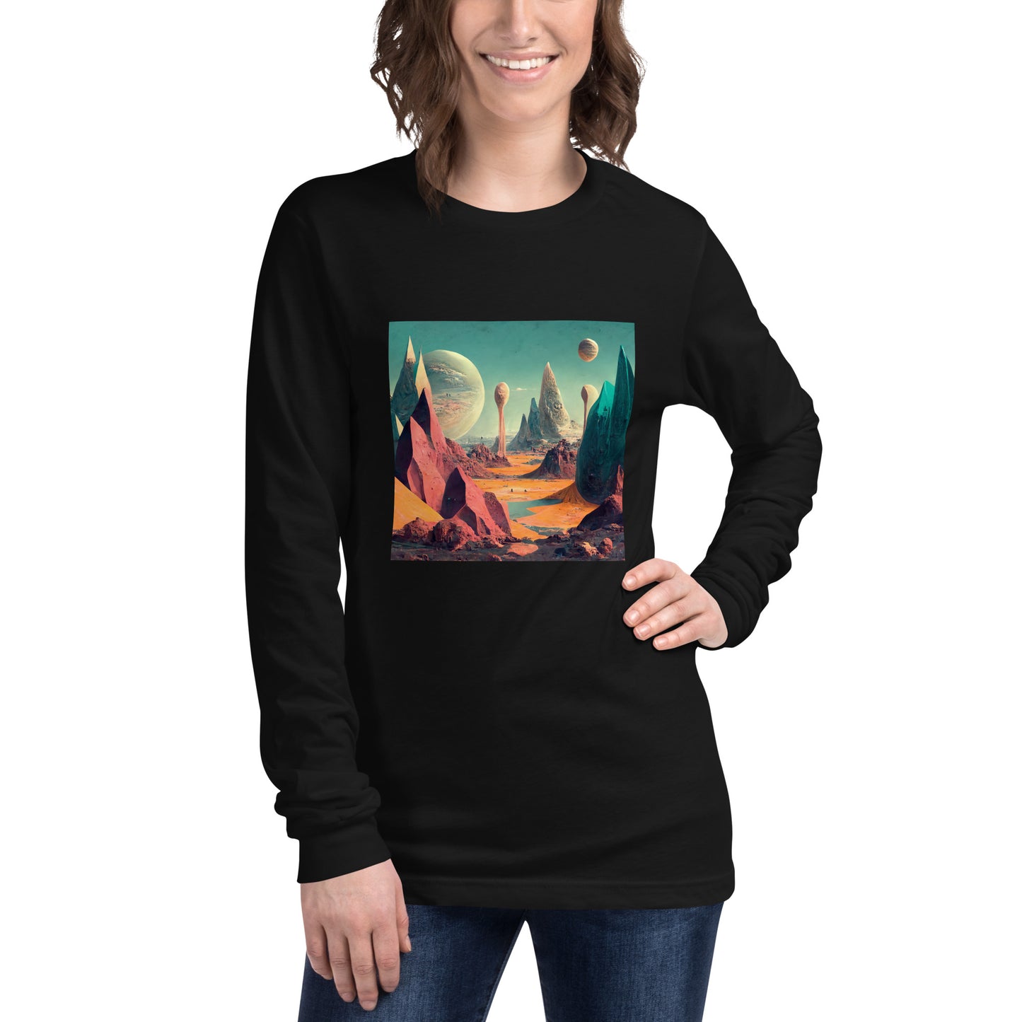 Long Sleeve Unisex / Airlume Cotton / Exoplanet #3