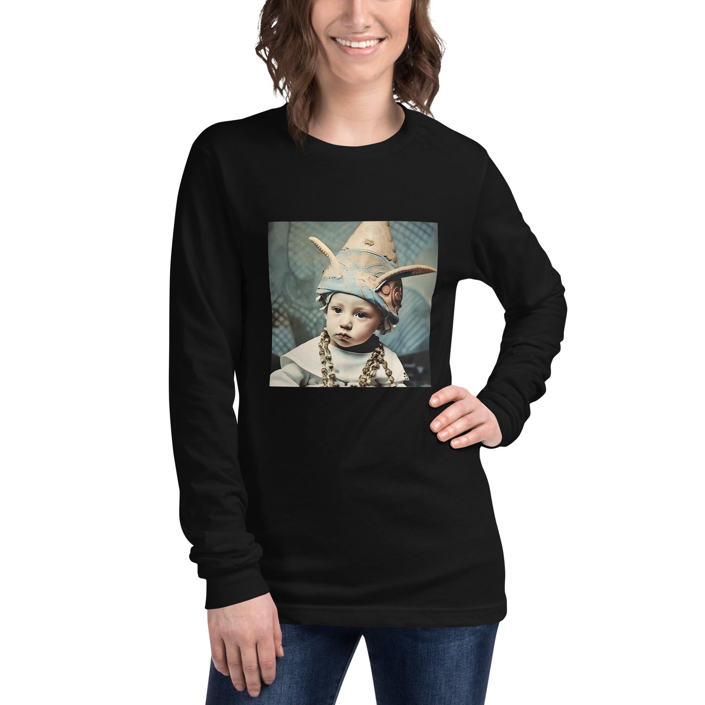 Long Sleeve Unisex / Airlume Cotton / Portrait Akhenaten Amenhotep II