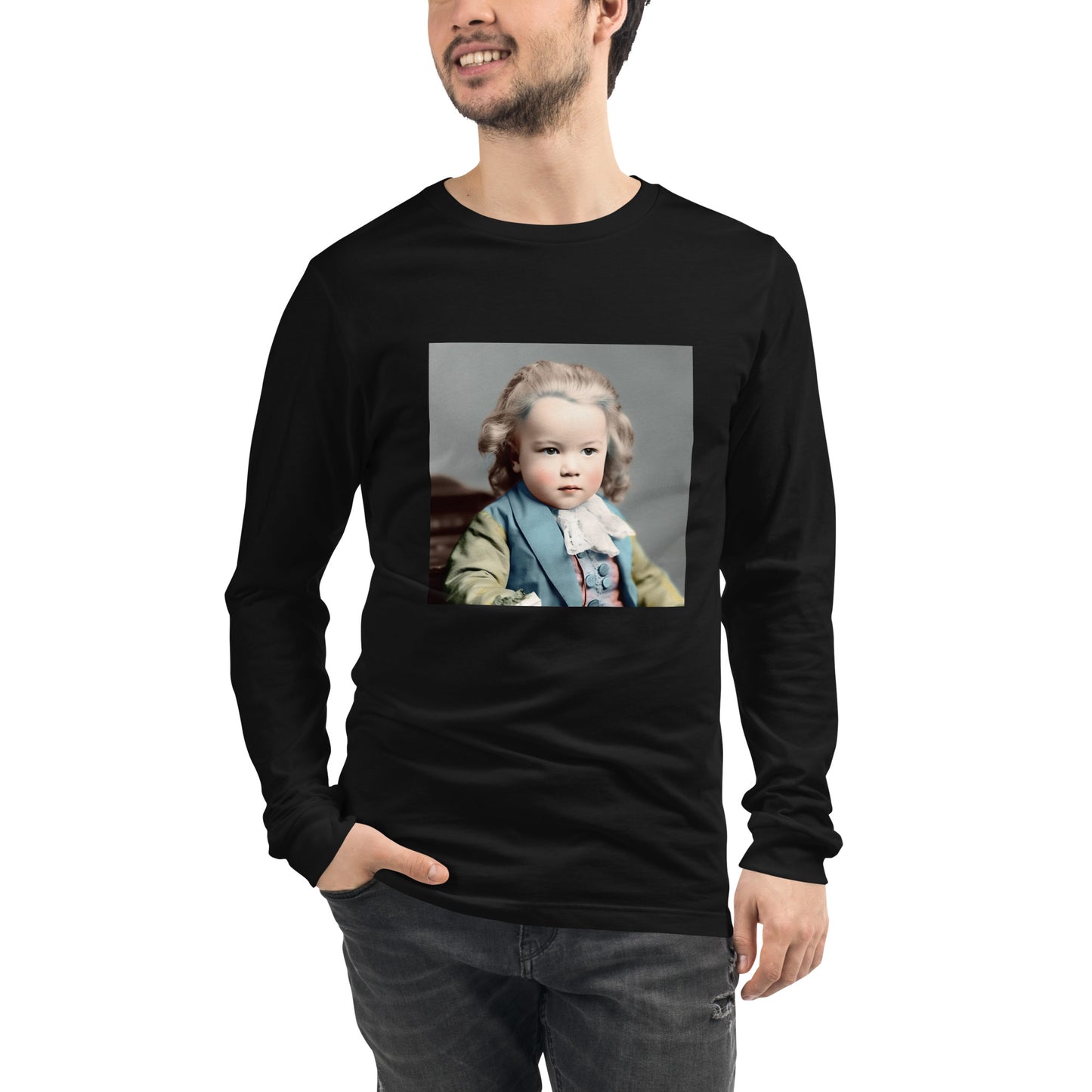 Long Sleeve Unisex / Airlume Cotton / Portrait Johann Sebastian V