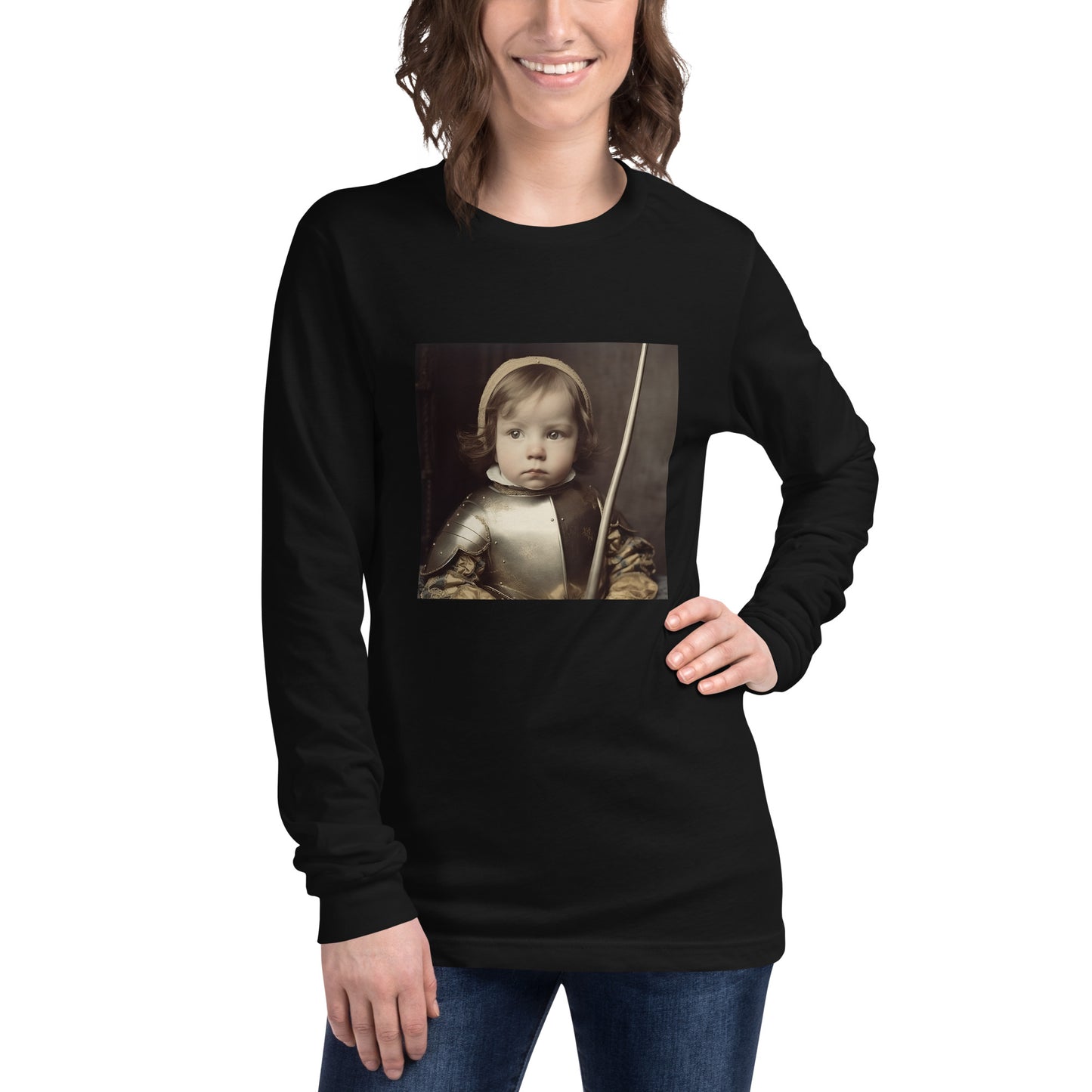 Long Sleeve Unisex / Airlume Cotton / Portrait Jeanne 'Joan' Arc II