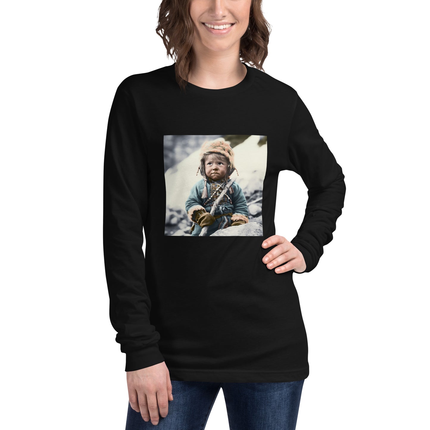 Long Sleeve Unisex / Airlume Cotton / Portrait Ötzi Tisenjoch II