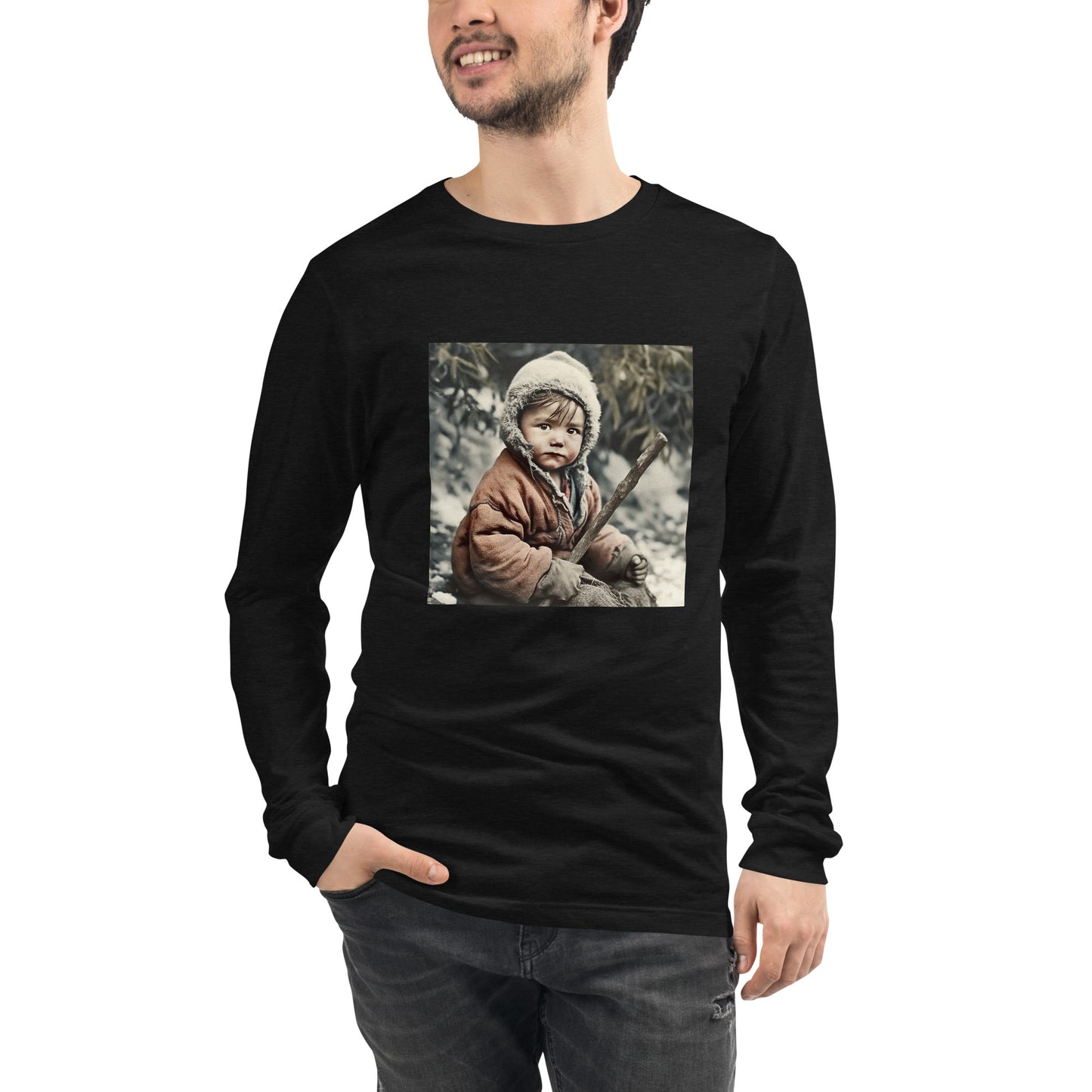 Long Sleeve Unisex / Airlume Cotton / Portrait Ötzi Tisenjoch I