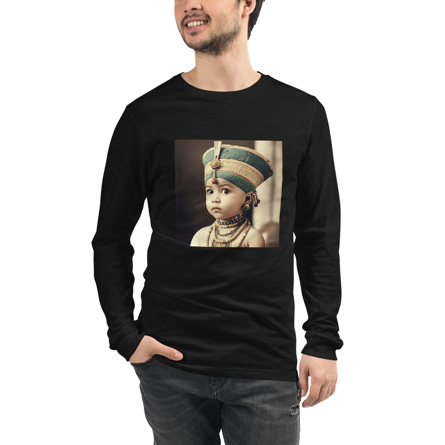 Long Sleeve Unisex / Airlume Cotton / Portrait Nefertiti Neferneferuaten I