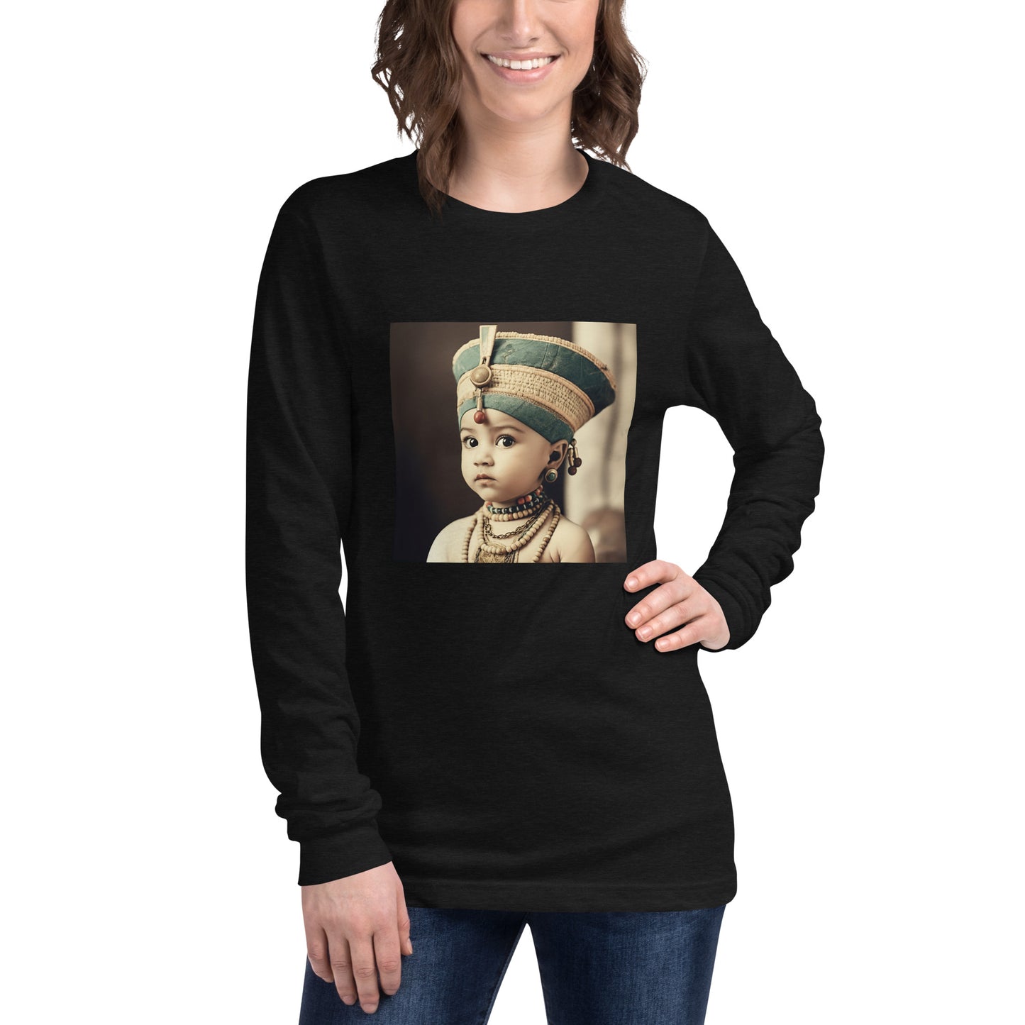 Long Sleeve Unisex / Airlume Cotton / Portrait Nefertiti Neferneferuaten I