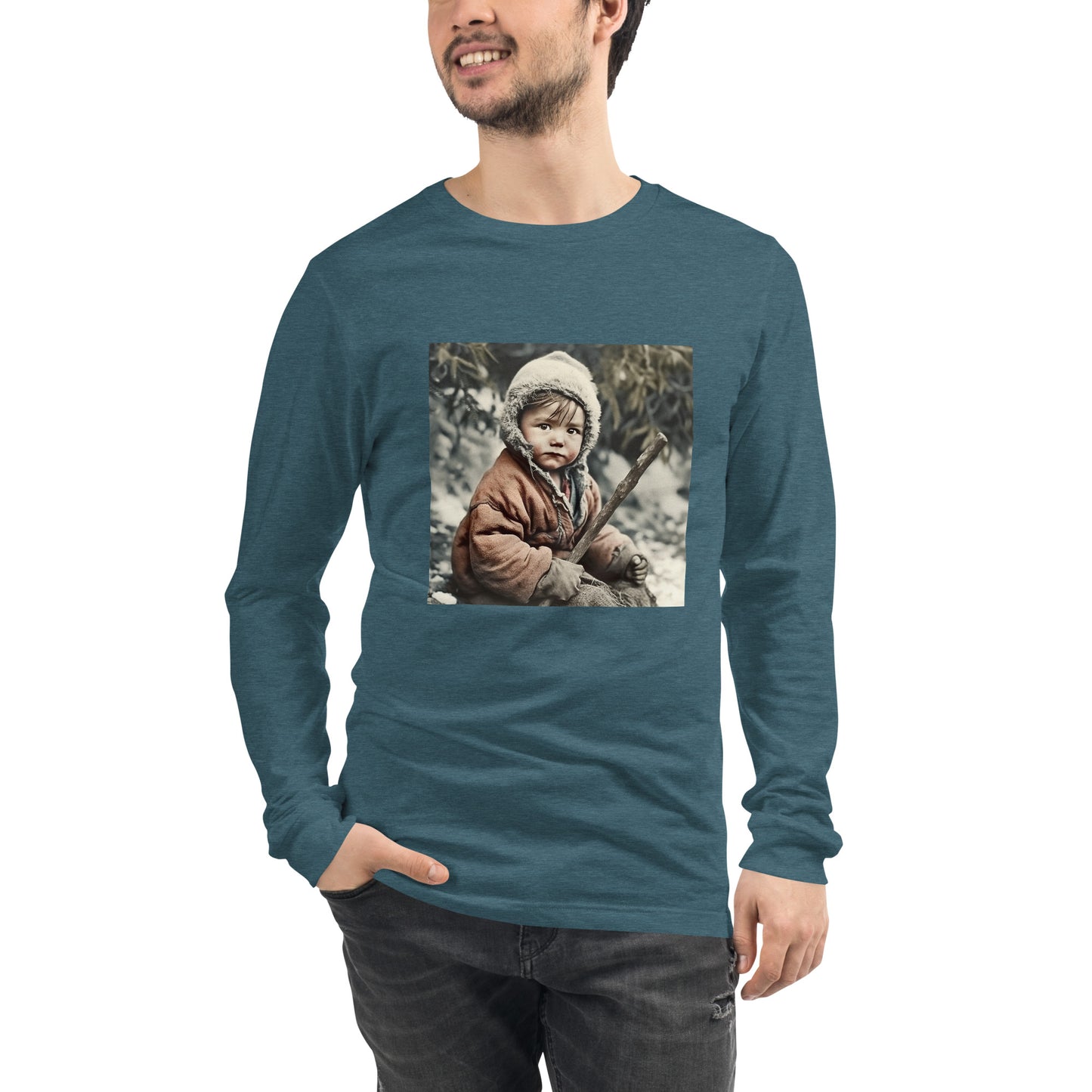 Long Sleeve Unisex / Airlume Cotton / Portrait Ötzi Tisenjoch I