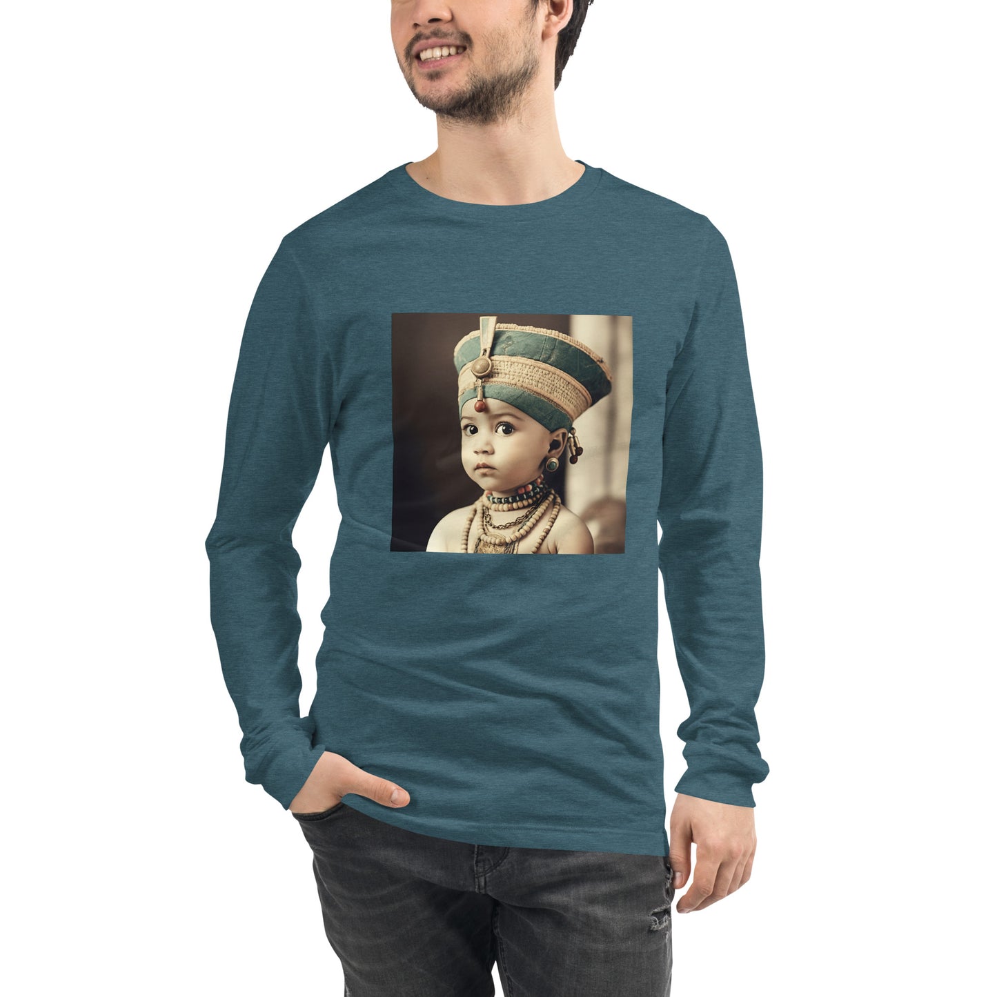 Long Sleeve Unisex / Airlume Cotton / Portrait Nefertiti Neferneferuaten I