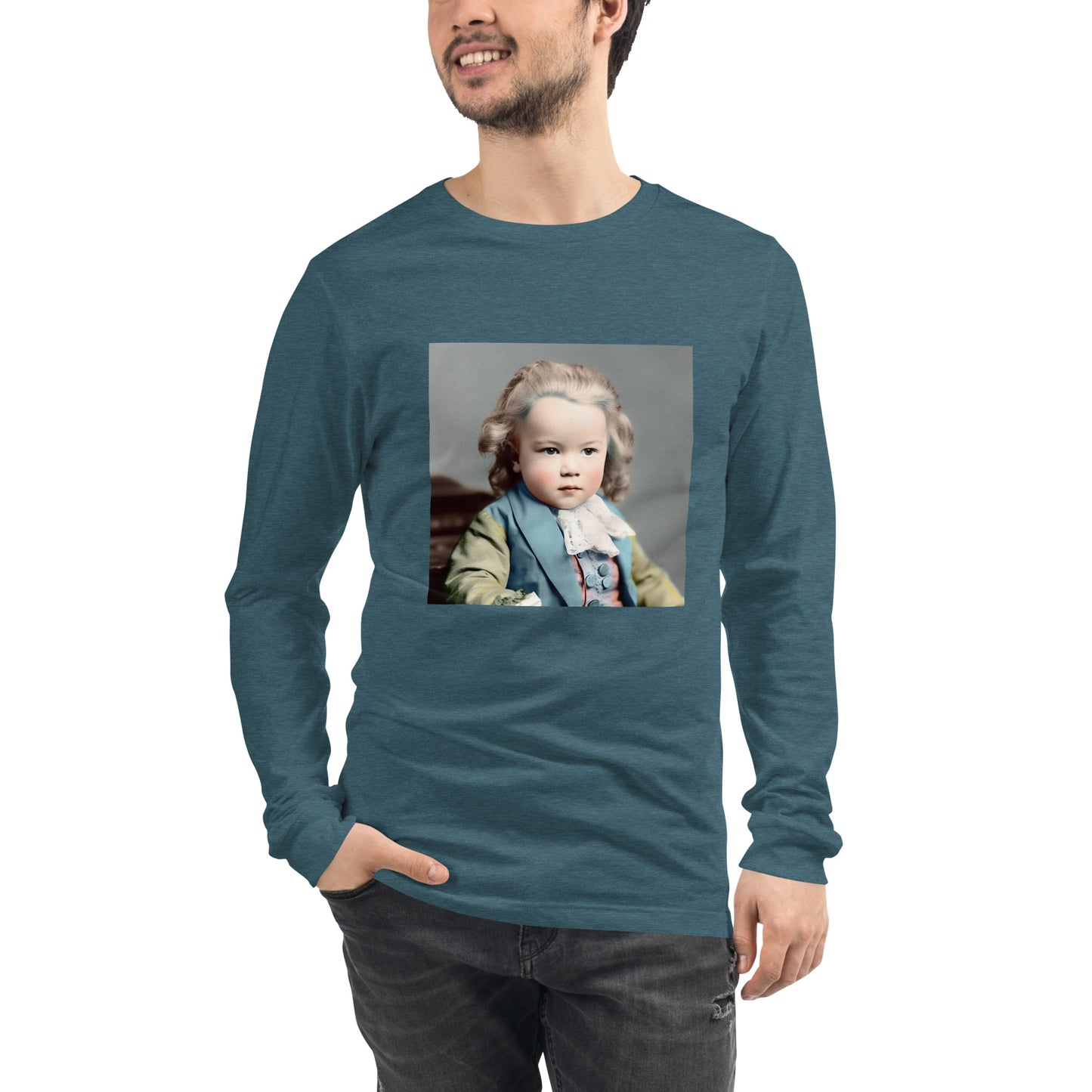 Long Sleeve Unisex / Airlume Cotton / Portrait Johann Sebastian V