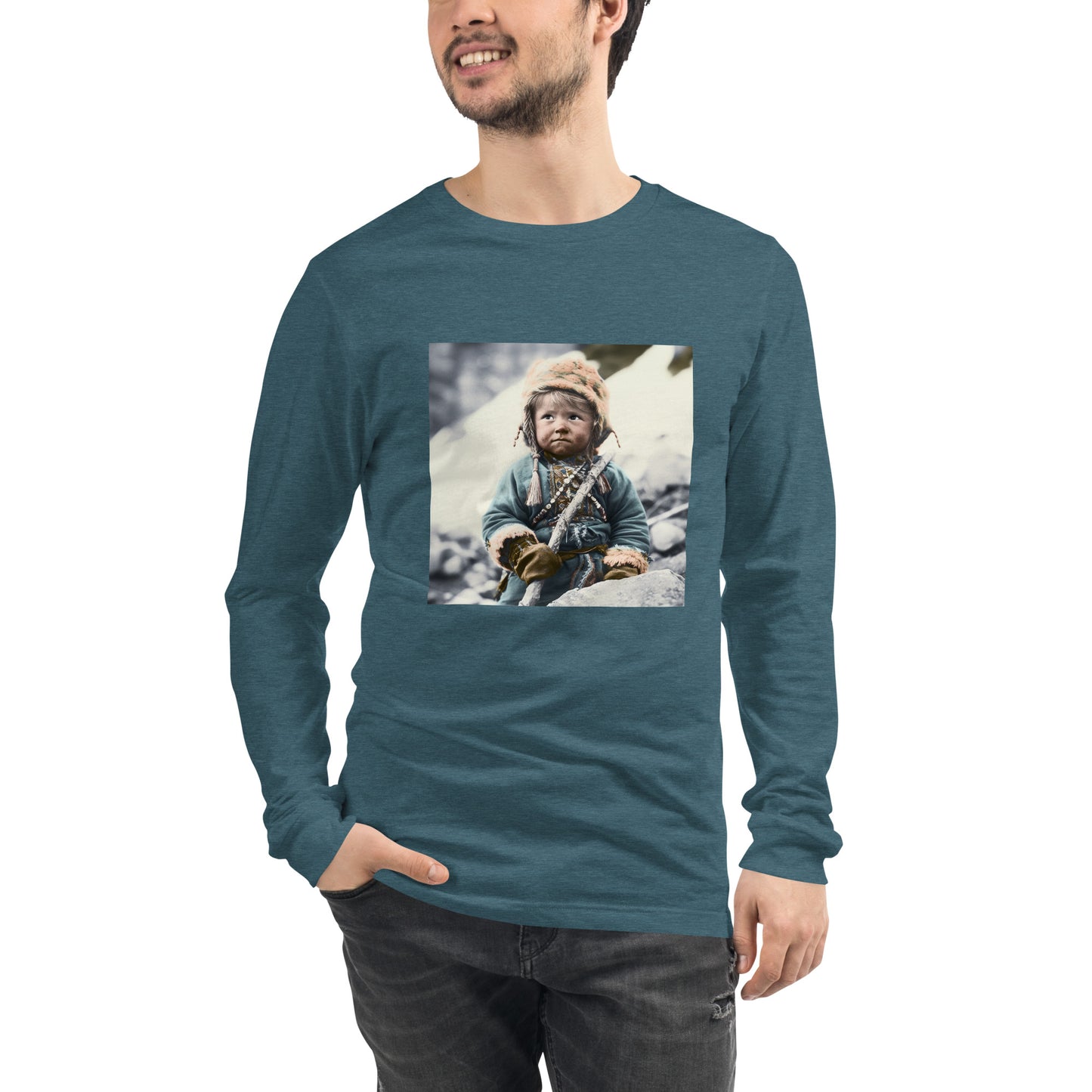 Long Sleeve Unisex / Airlume Cotton / Portrait Ötzi Tisenjoch II