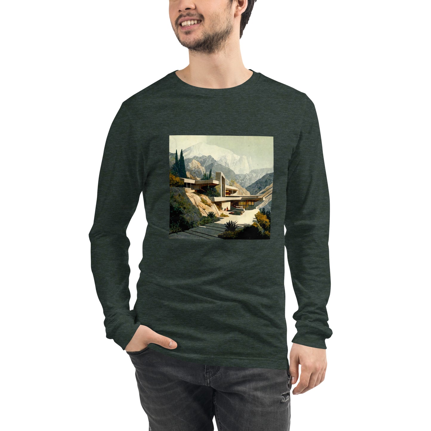 Long Sleeve Unisex / Airlume Cotton / Architecture #1