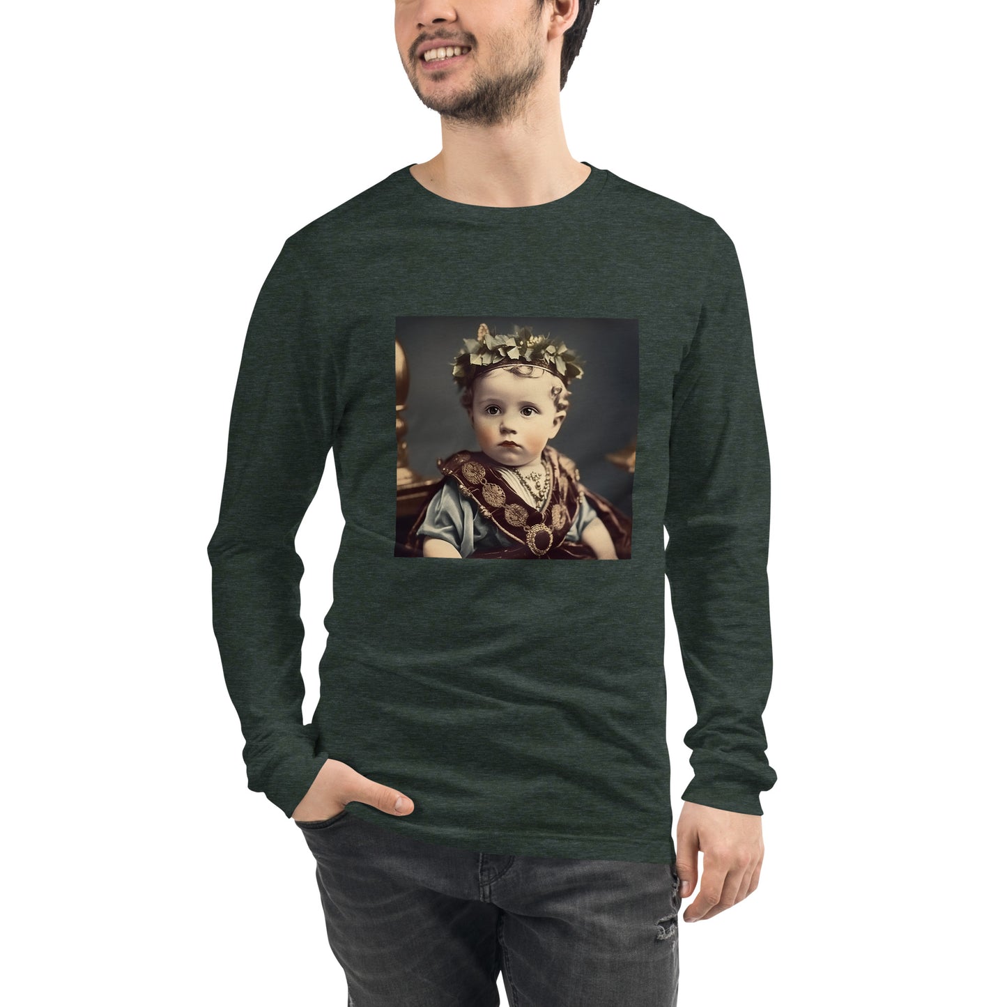 Long Sleeve Unisex / Airlume Cotton / Portrait Gaius Julius I