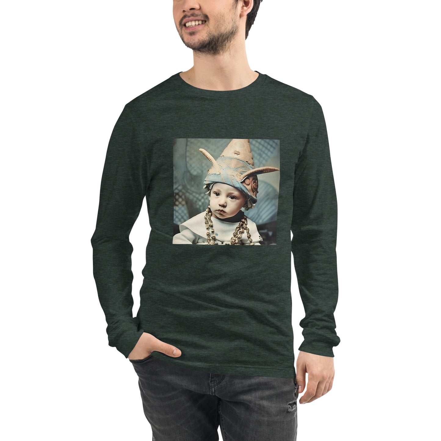 Long Sleeve Unisex / Airlume Cotton / Portrait Akhenaten Amenhotep II