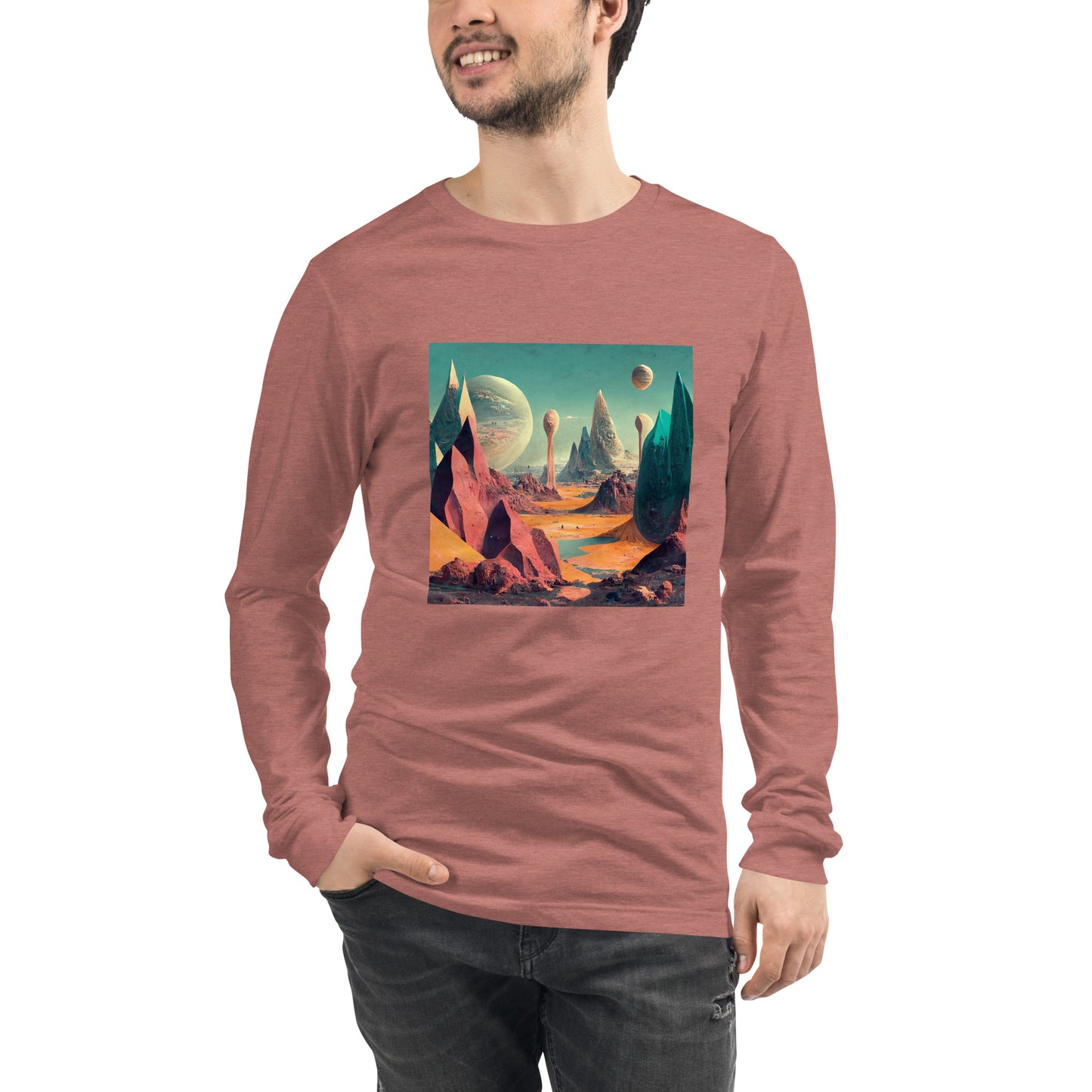 Long Sleeve Unisex / Airlume Cotton / Exoplanet #3