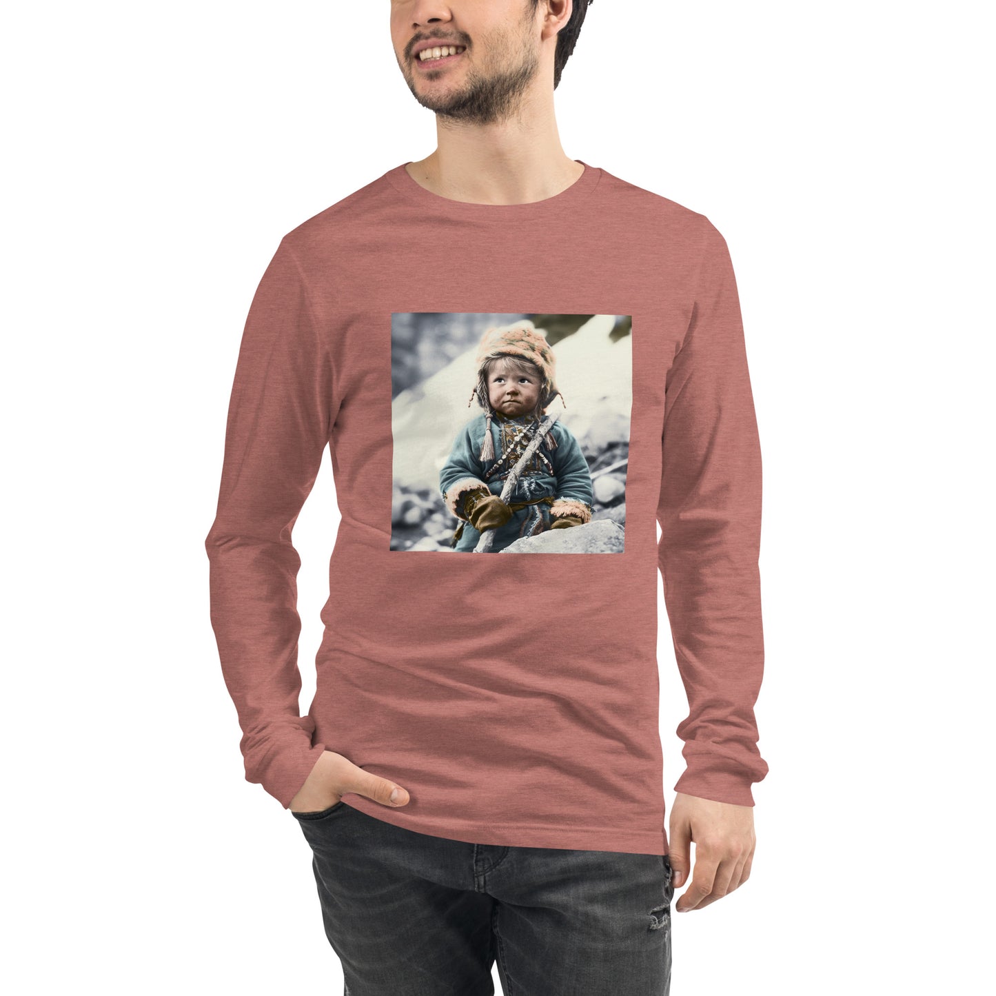 Long Sleeve Unisex / Airlume Cotton / Portrait Ötzi Tisenjoch II