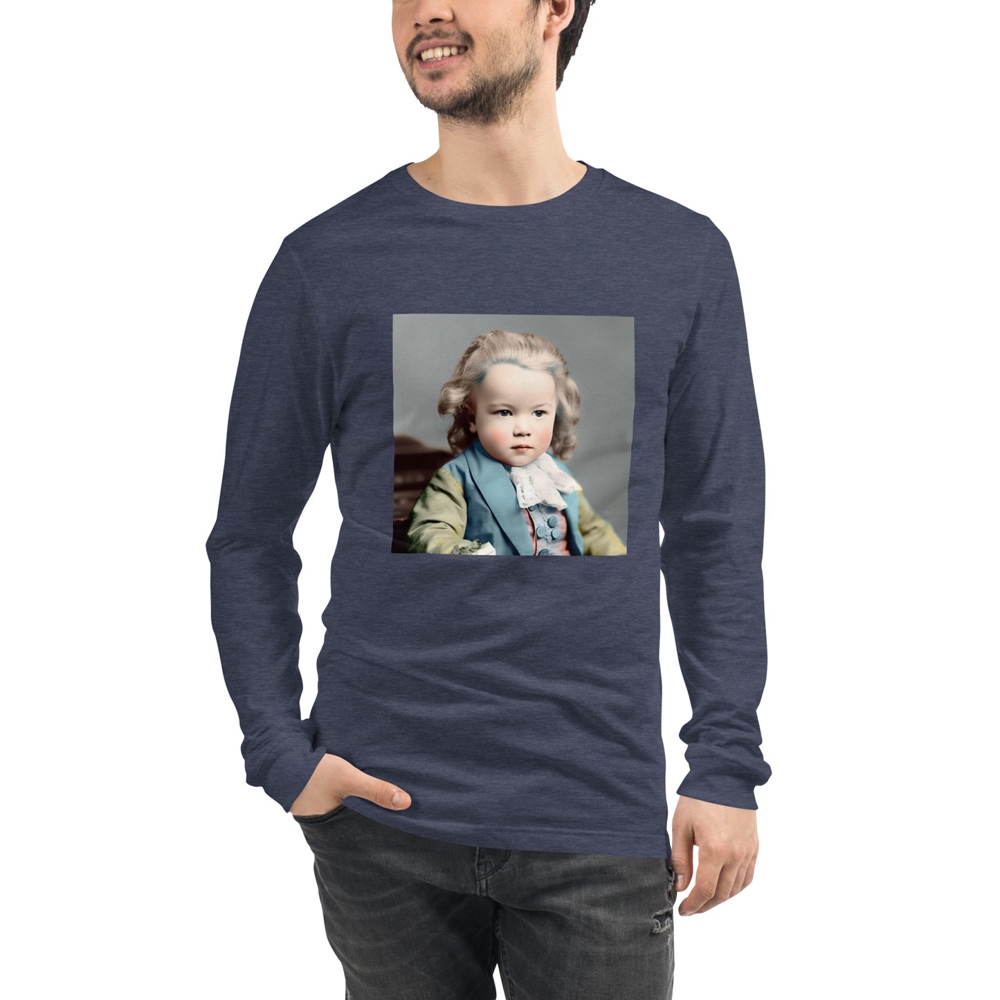 Long Sleeve Unisex / Airlume Cotton / Portrait Johann Sebastian V