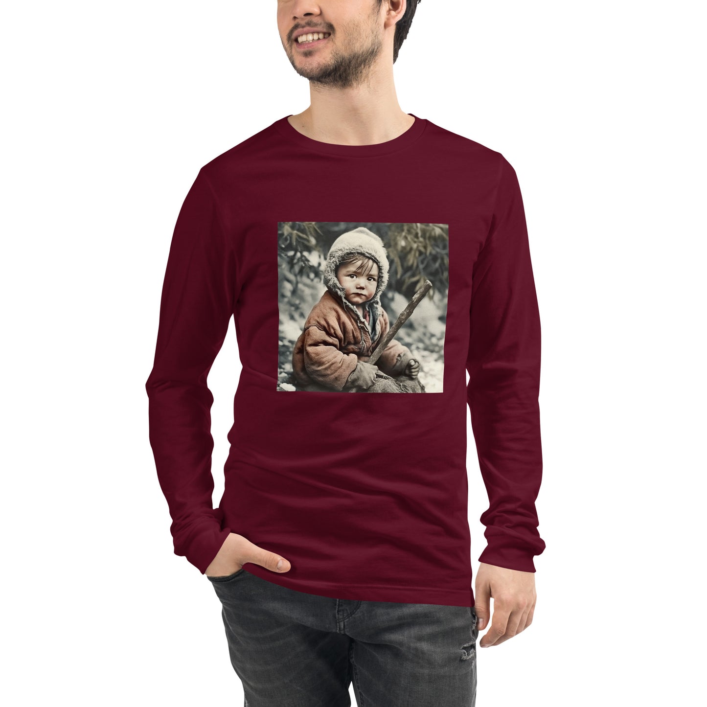 Long Sleeve Unisex / Airlume Cotton / Portrait Ötzi Tisenjoch I