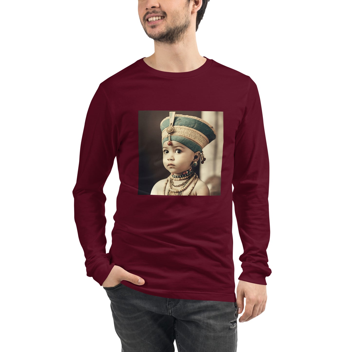 Long Sleeve Unisex / Airlume Cotton / Portrait Nefertiti Neferneferuaten I