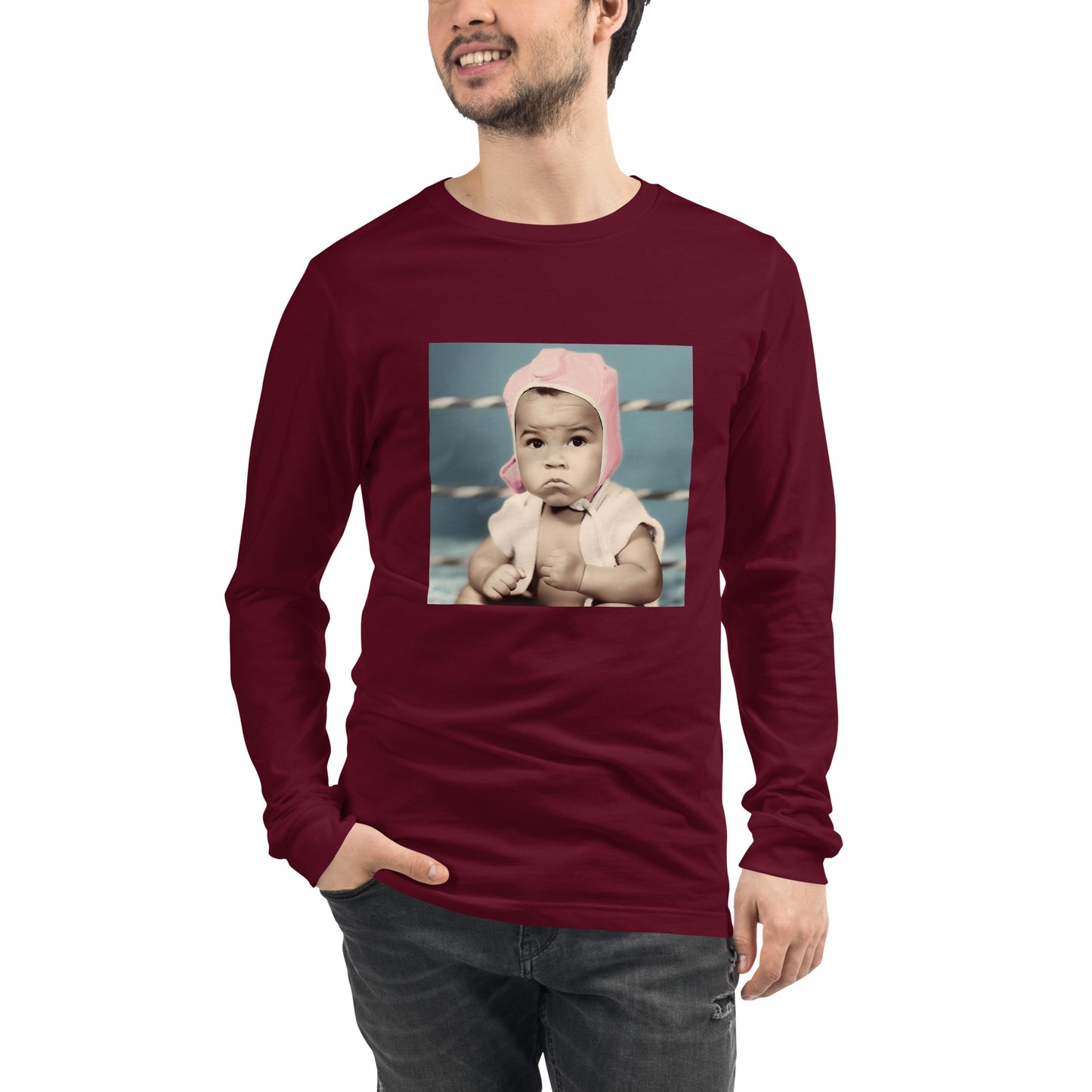 Long Sleeve Unisex / Airlume Cotton / Portrait Cassius 'Muhammad' Marcellus III