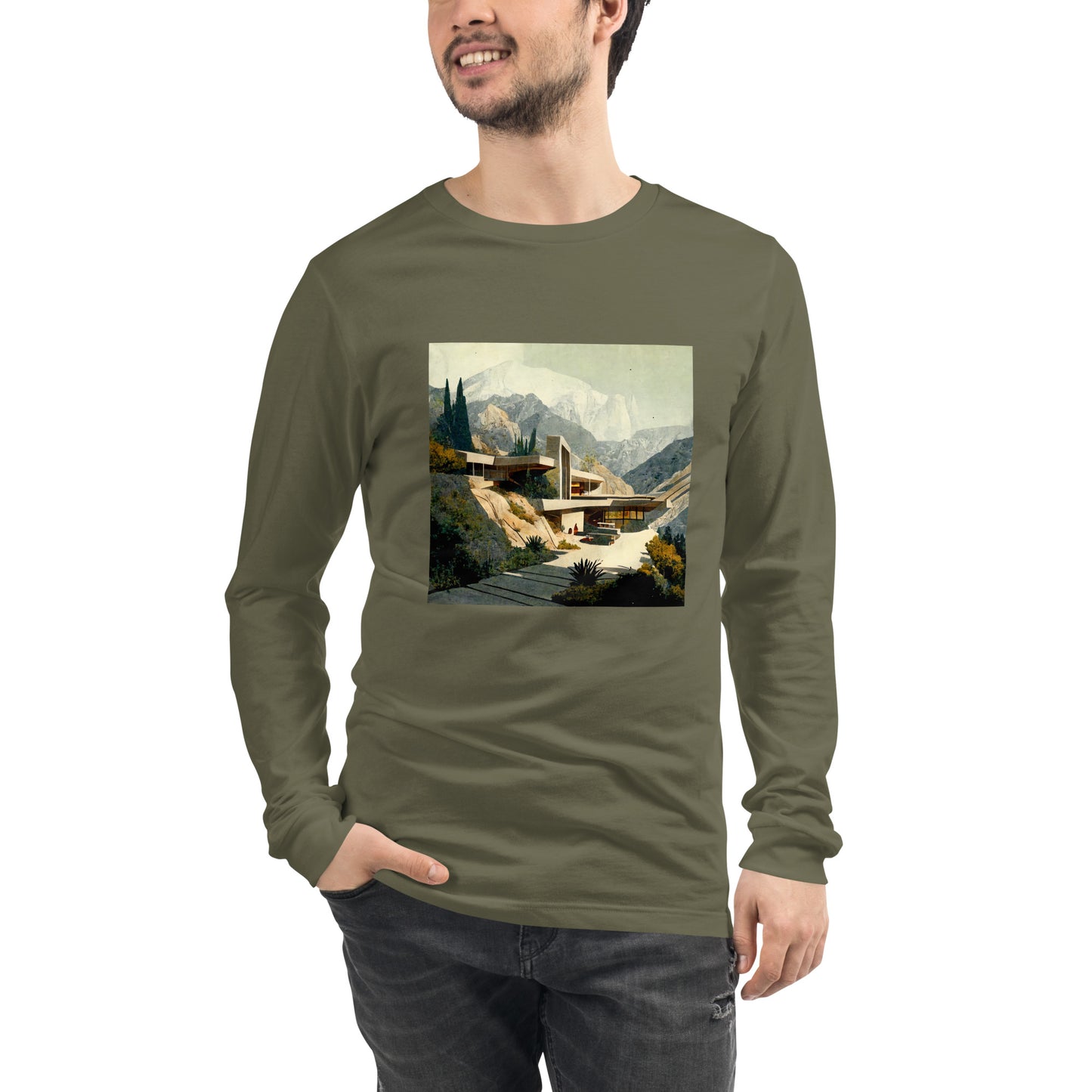 Long Sleeve Unisex / Airlume Cotton / Architecture #1