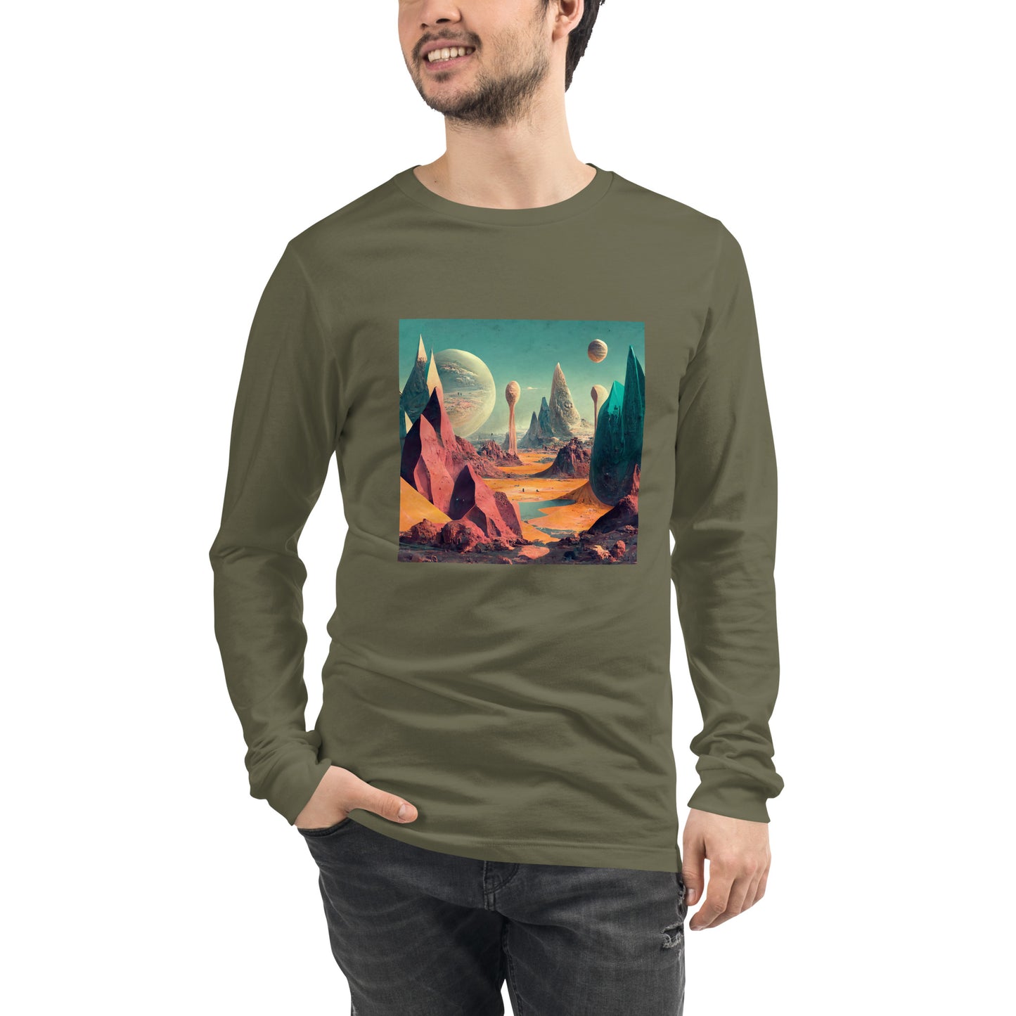 Long Sleeve Unisex / Airlume Cotton / Exoplanet #3