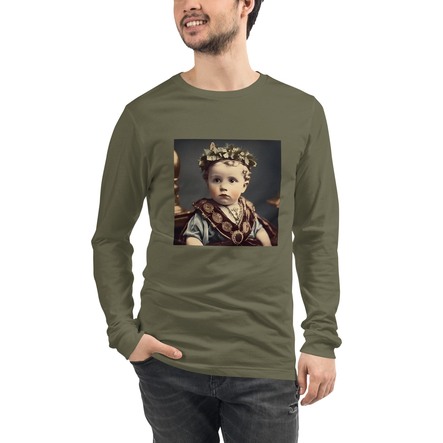 Long Sleeve Unisex / Airlume Cotton / Portrait Gaius Julius I