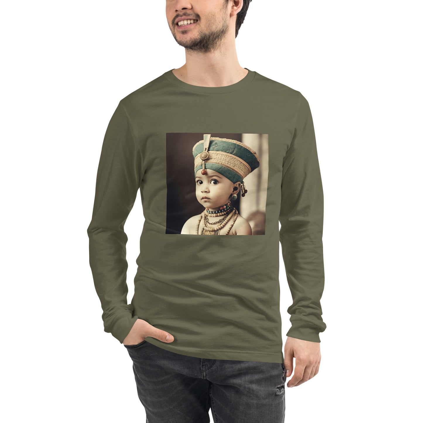 Long Sleeve Unisex / Airlume Cotton / Portrait Nefertiti Neferneferuaten I