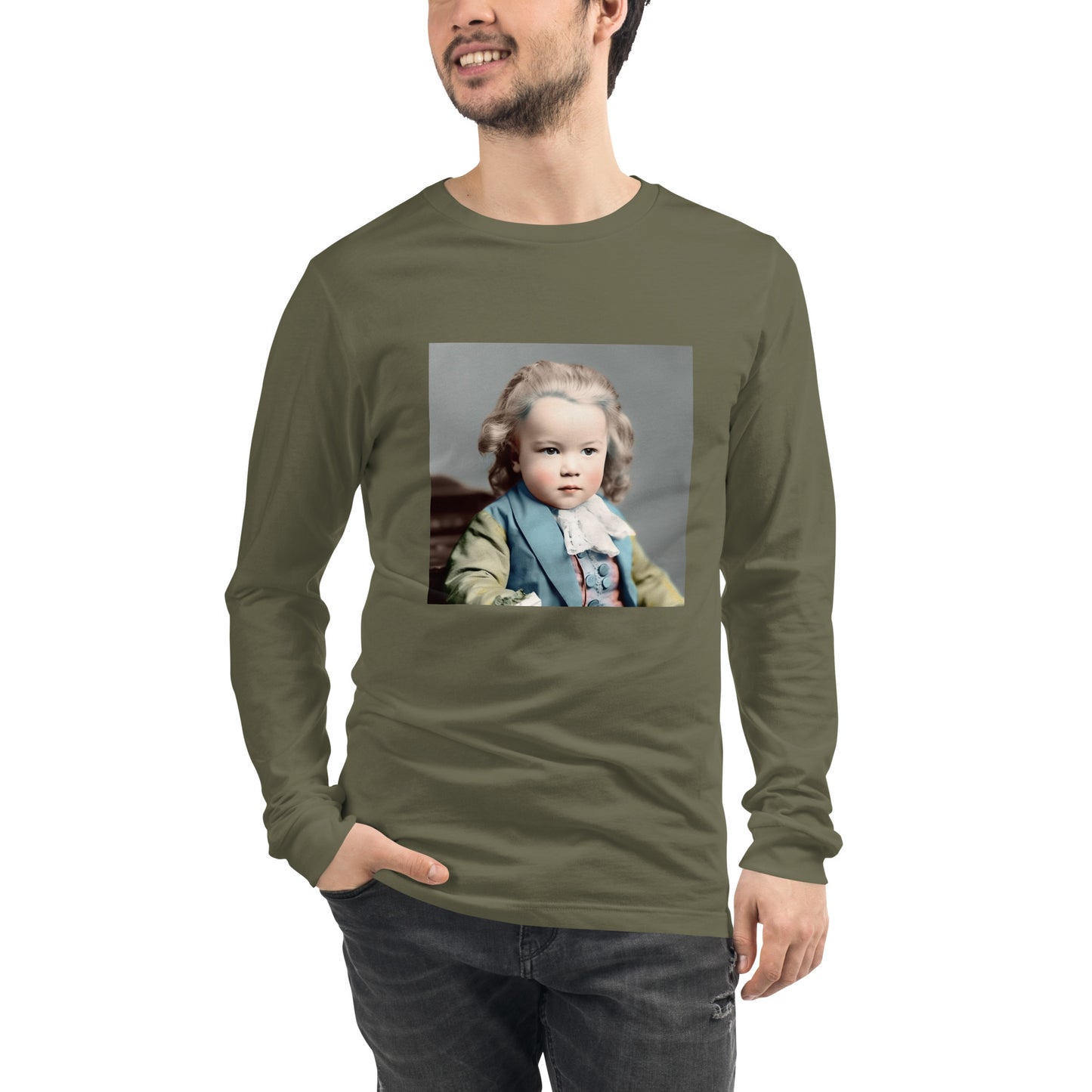 Long Sleeve Unisex / Airlume Cotton / Portrait Johann Sebastian V